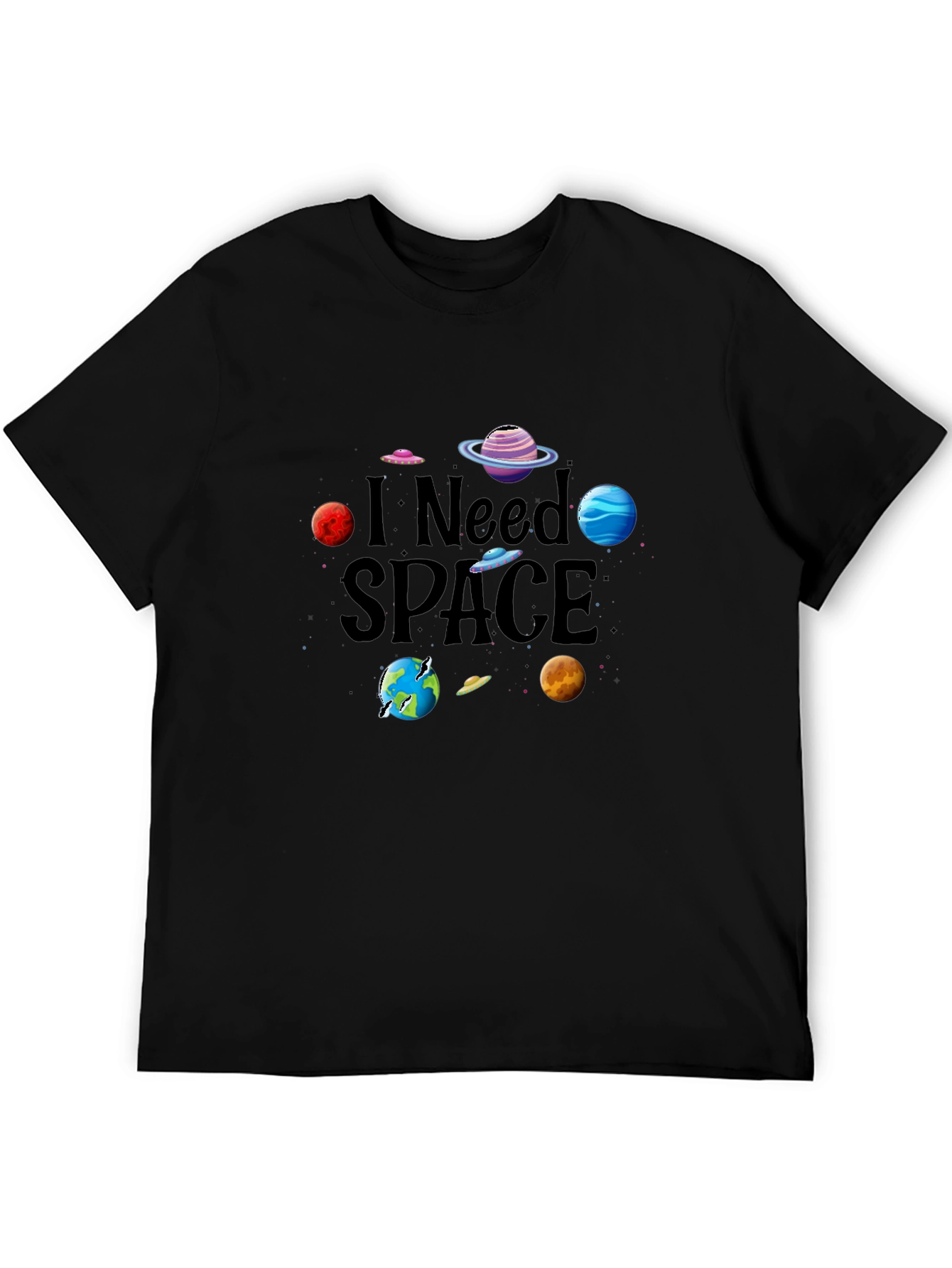 I Need Space Graphic Tee - Black Cotton