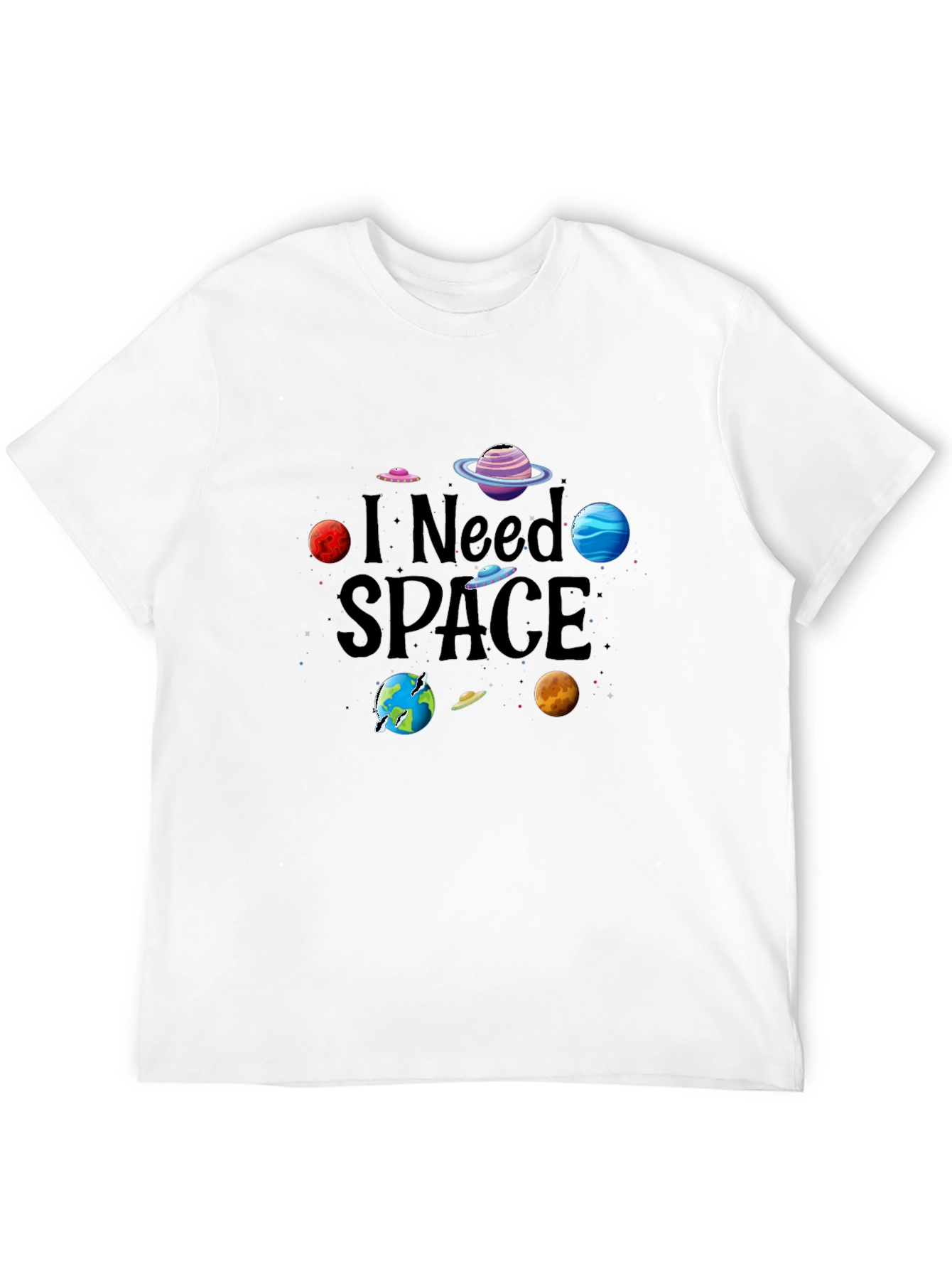 I Need Space Graphic Tee - Black Cotton