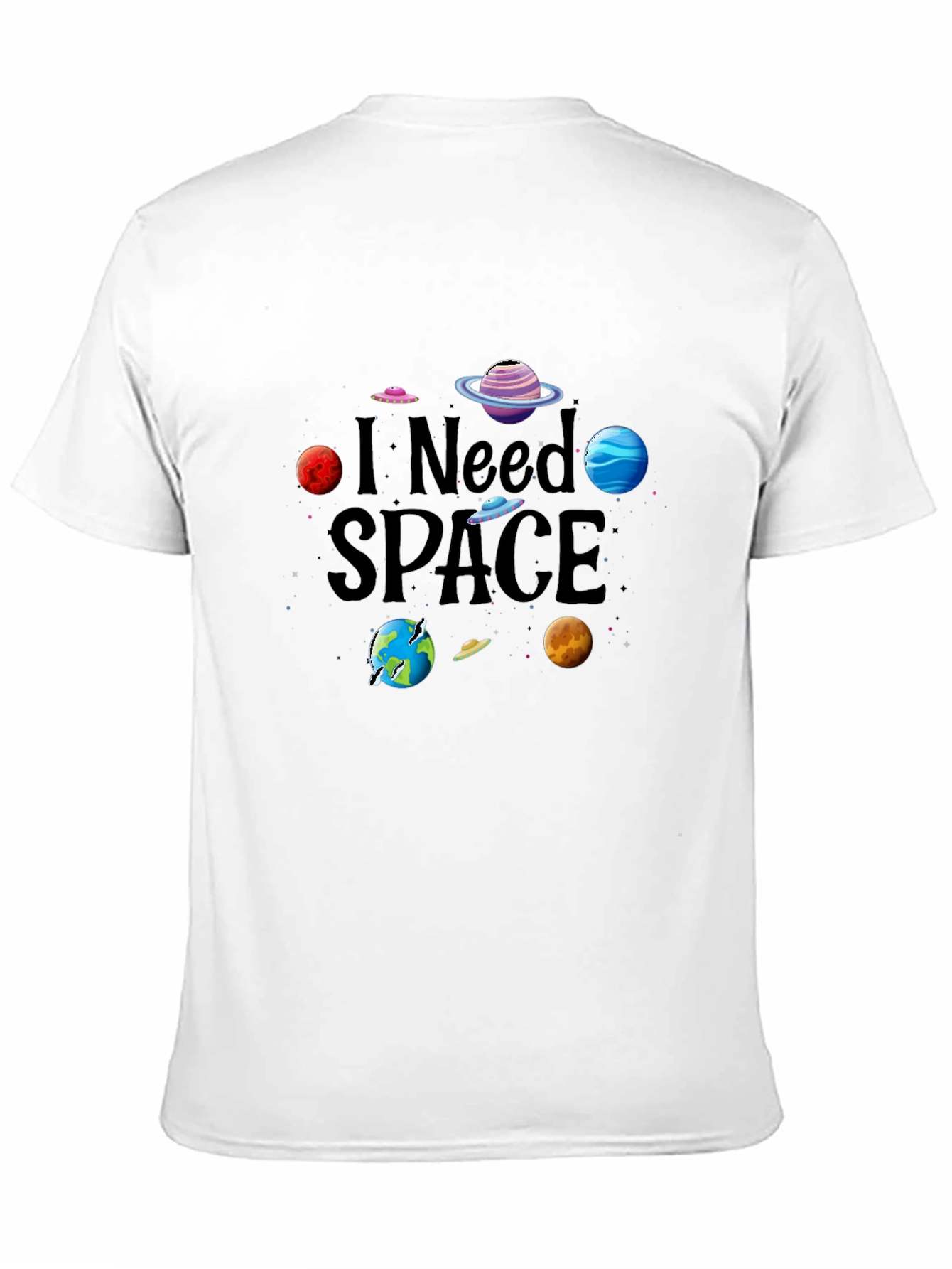 I Need Space Graphic Tee - Black Cotton