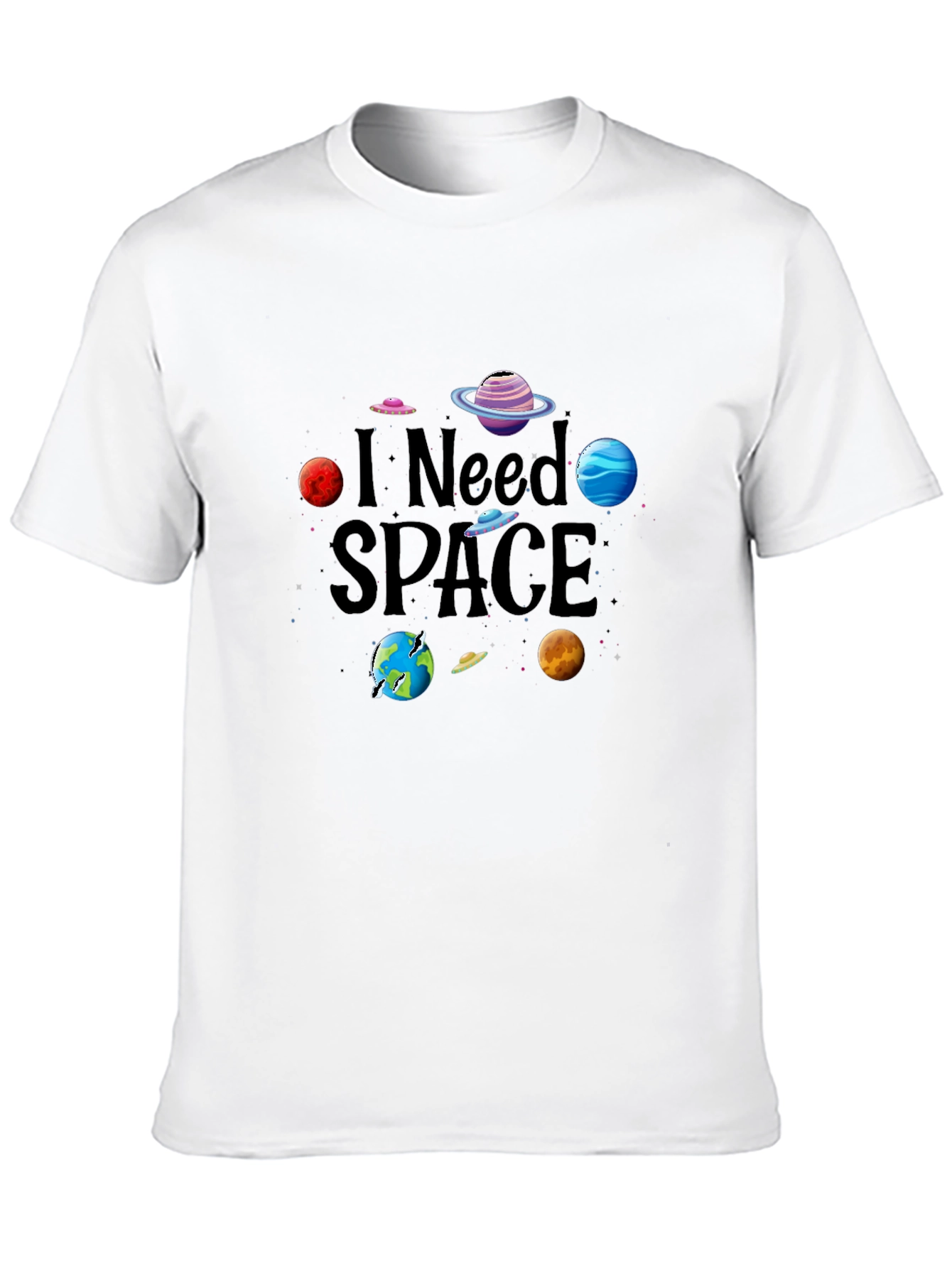 I Need Space Graphic Tee - Black Cotton
