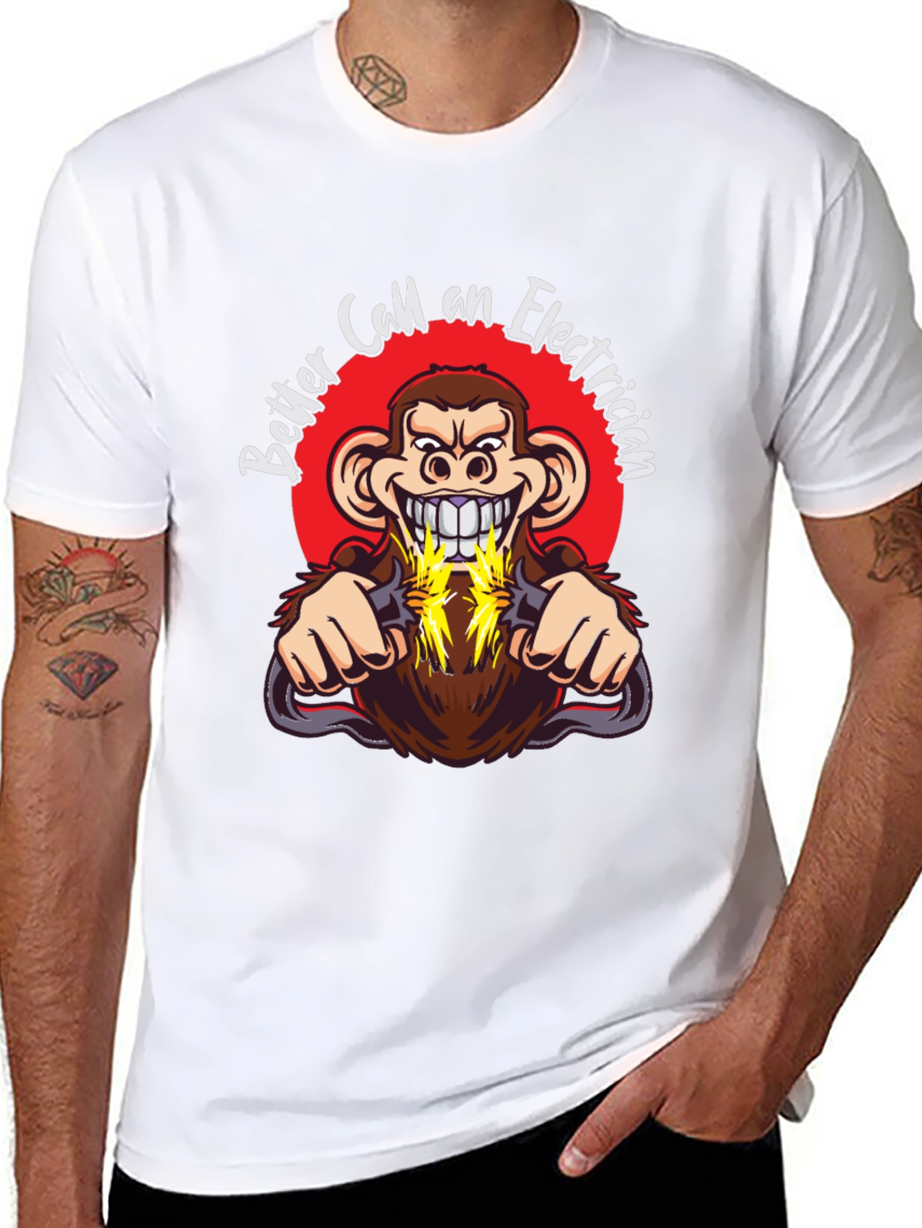 Funny Electrician Monkey T-Shirt - Better Call One!