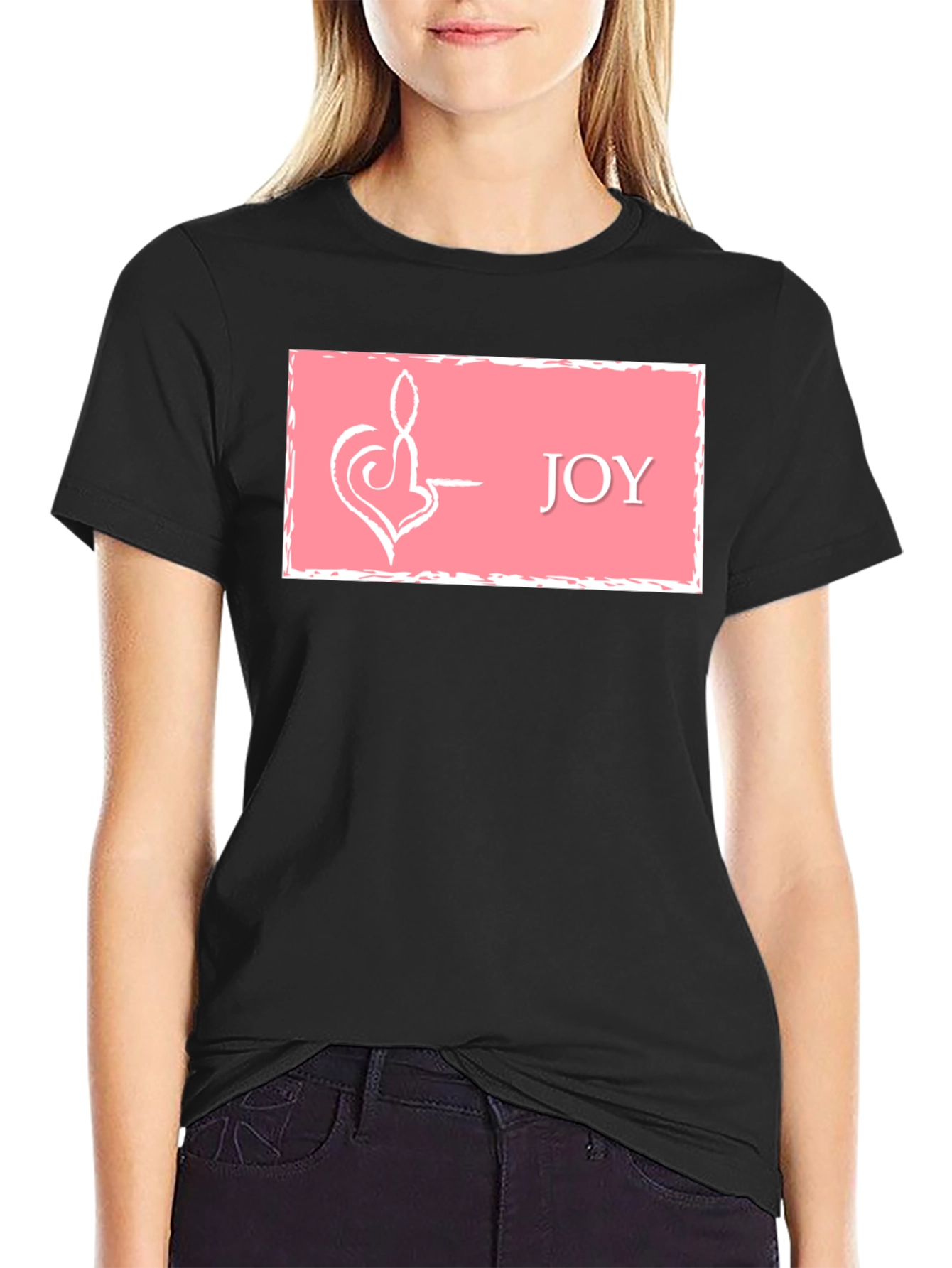 Joy Symbol Graphic Tee - Black Cotton Blend