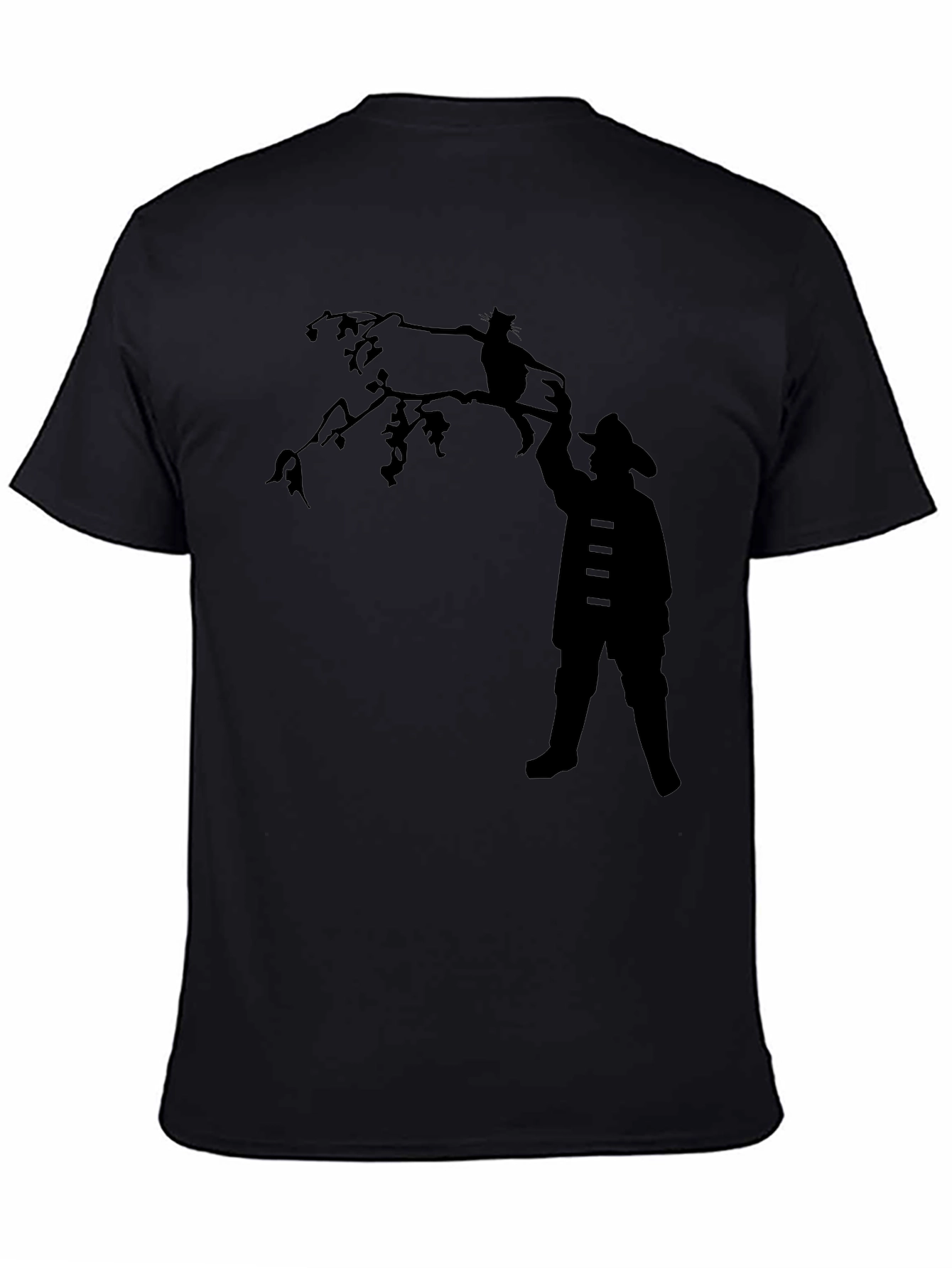 Silhouette Rescue T-Shirt - Fireman & Cat
