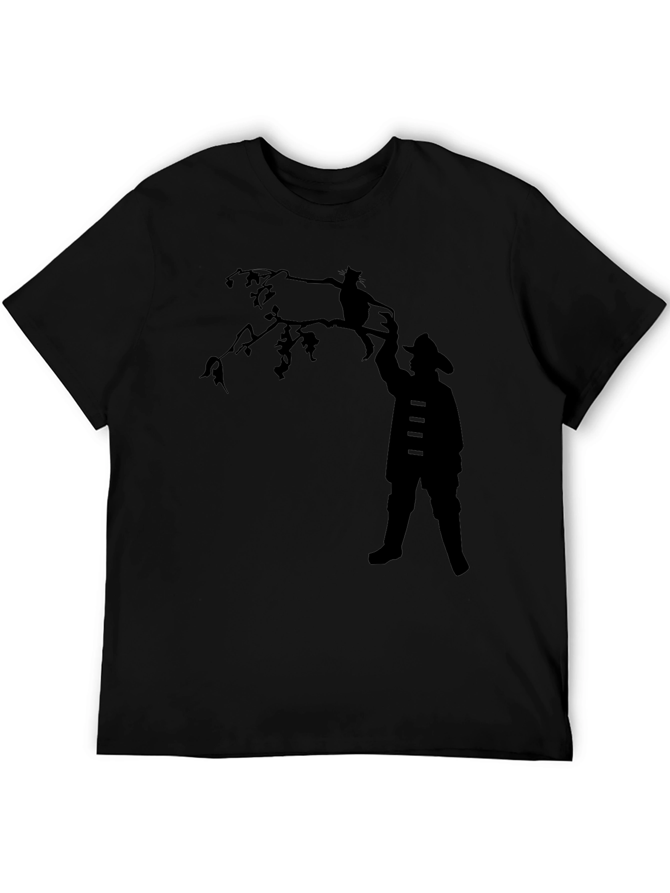 Silhouette Rescue T-Shirt - Fireman & Cat