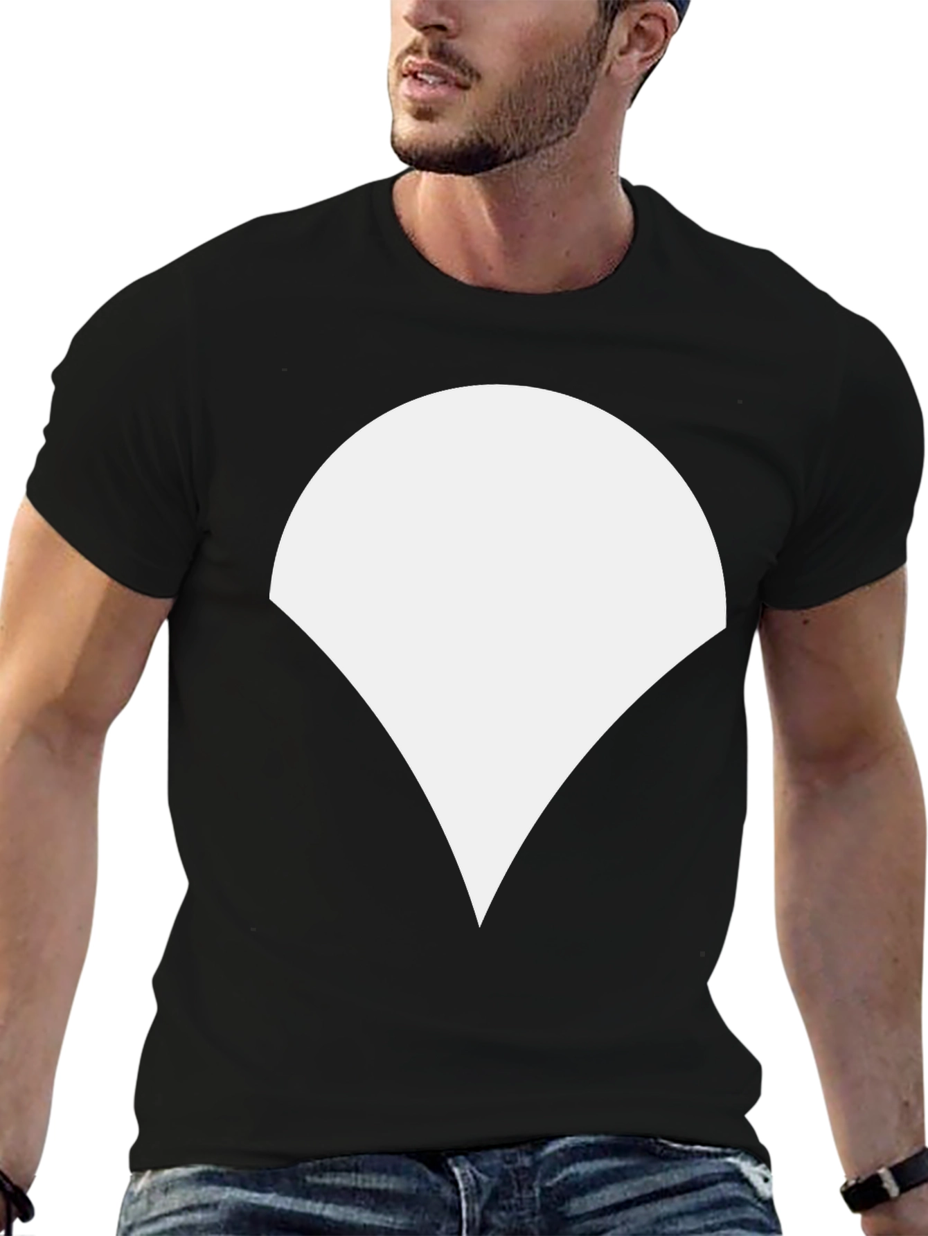 Geometric Graphic Tee - Black Casual Shirt