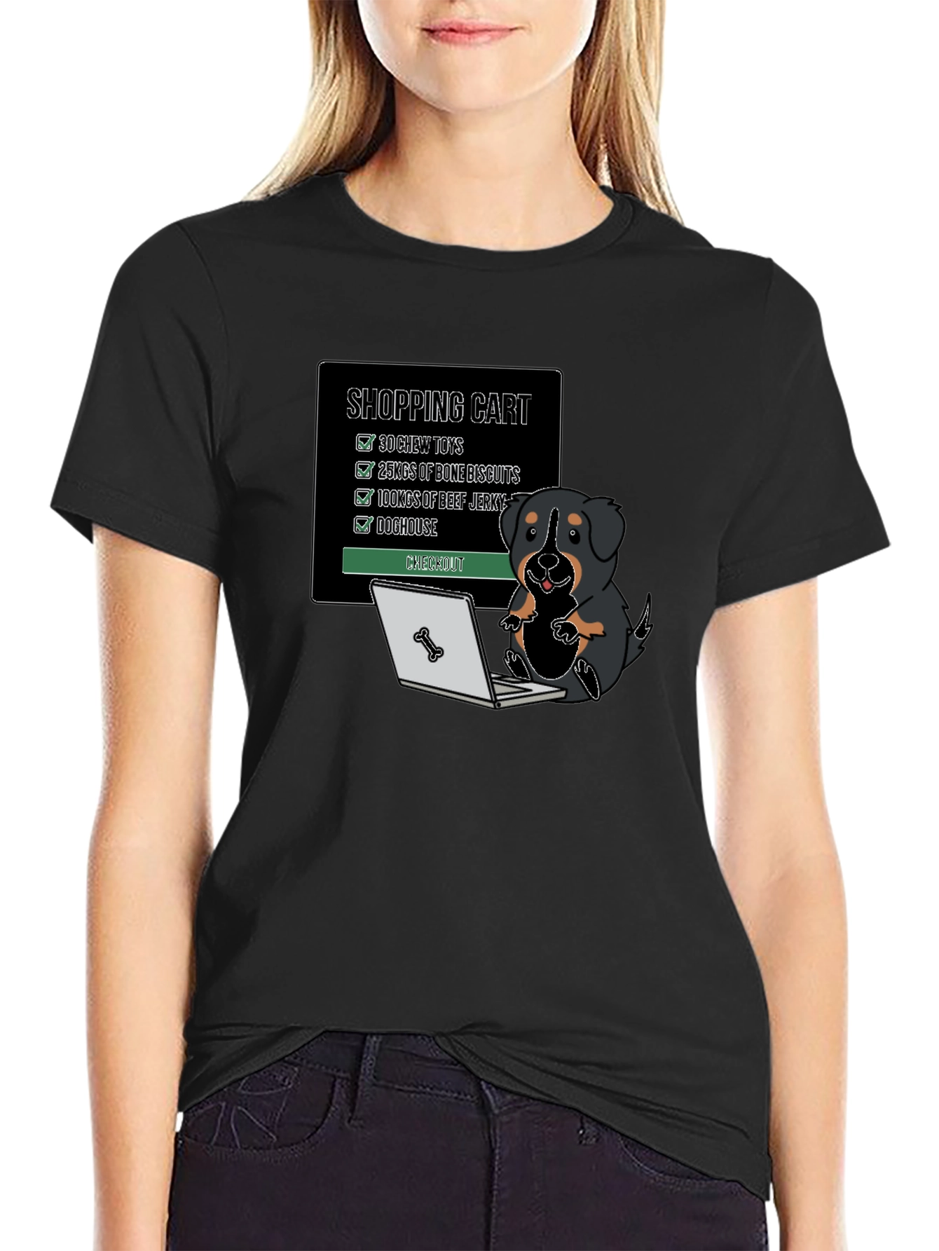 Funny Dog Shopping Cart T-Shirt