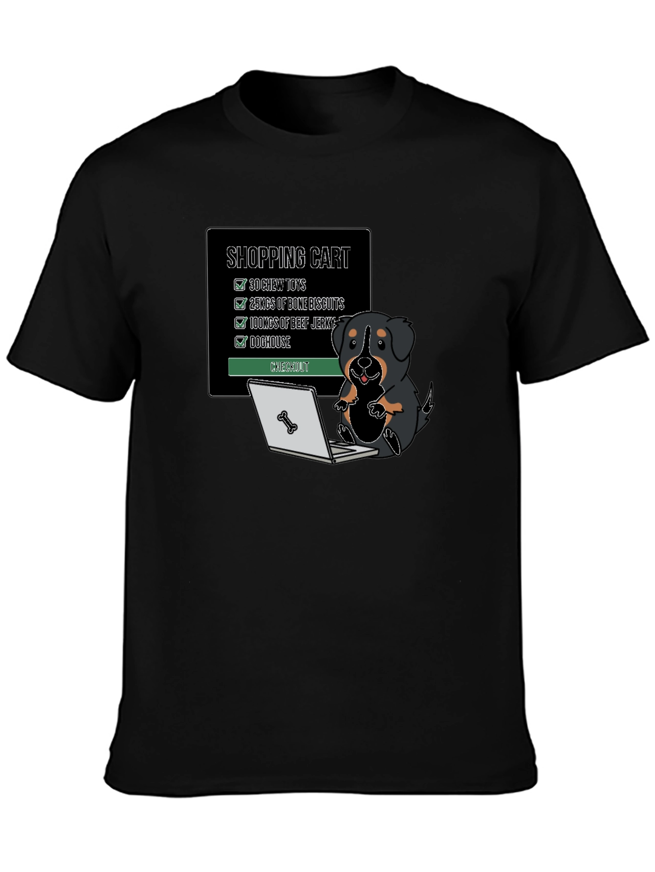 Funny Dog Shopping Cart T-Shirt