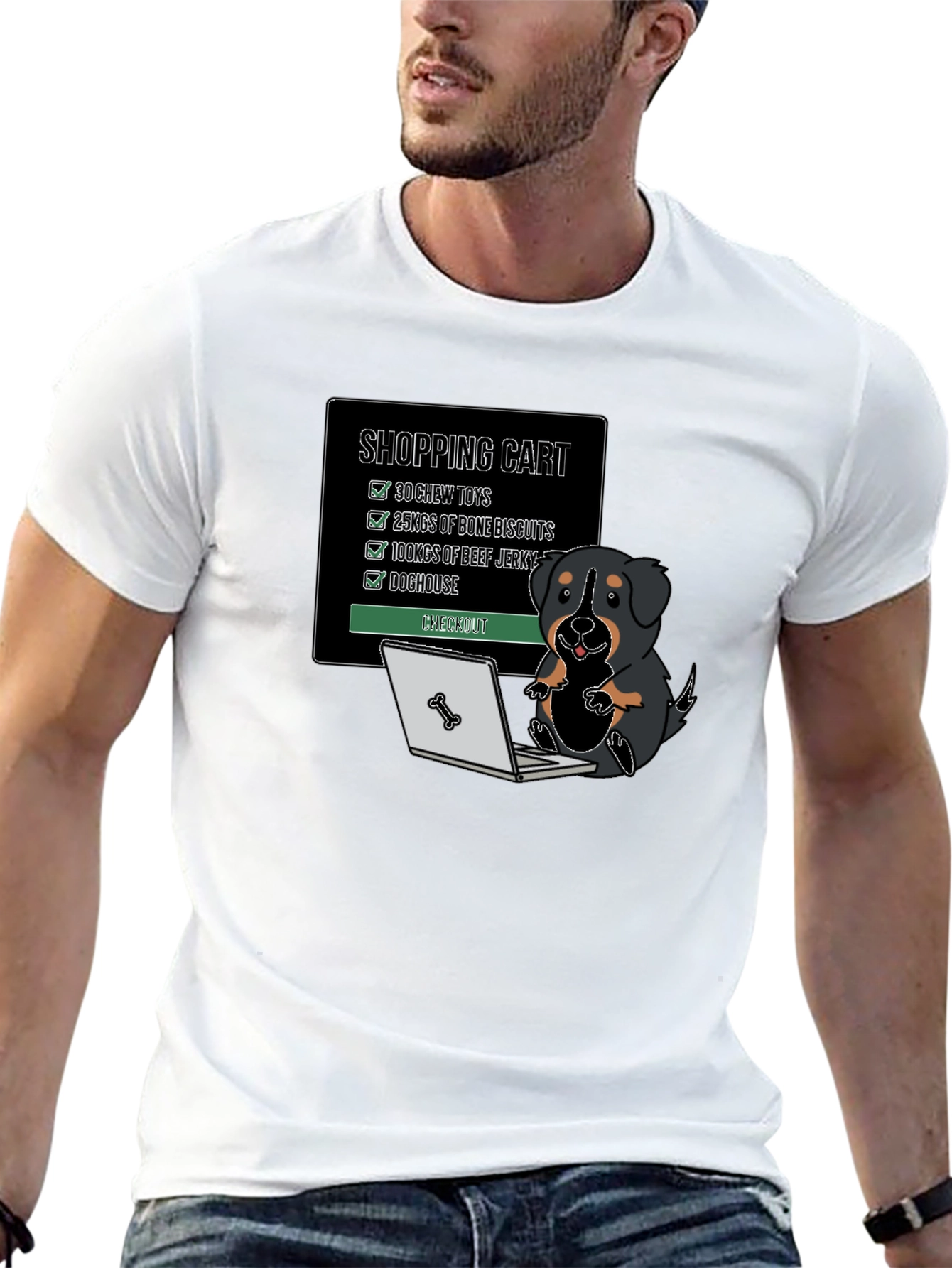 Funny Dog Shopping Cart T-Shirt