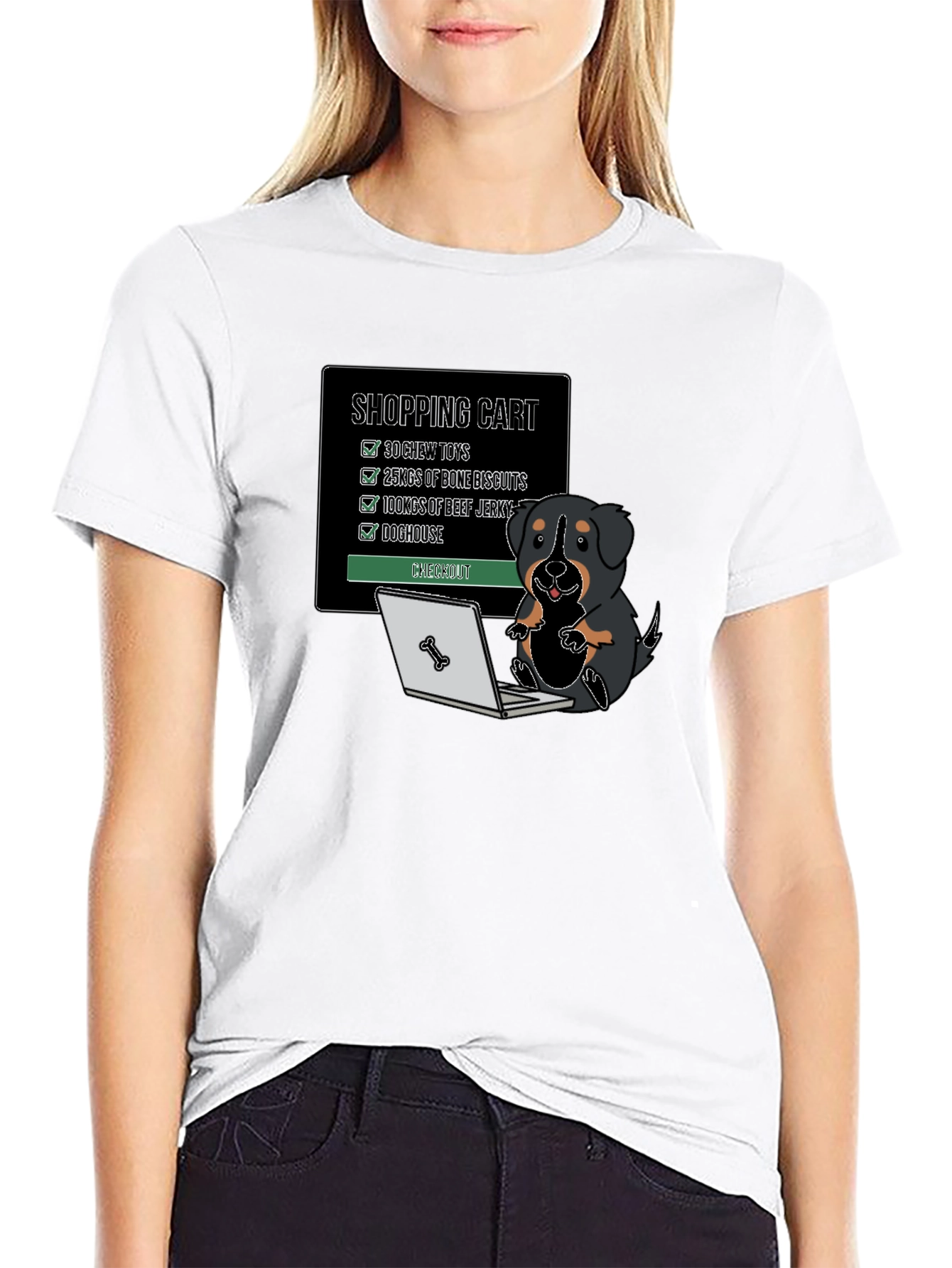 Funny Dog Shopping Cart T-Shirt