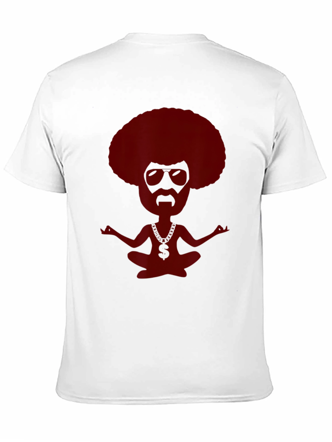 Retro Afro Meditating T-Shirt - Relaxed Graphic Tee