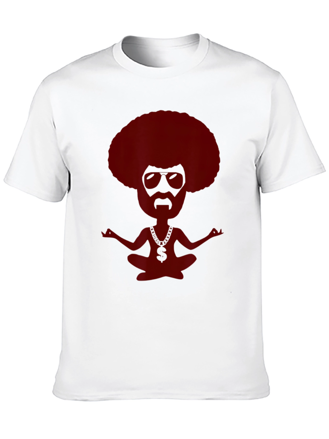 Retro Afro Meditating T-Shirt - Relaxed Graphic Tee