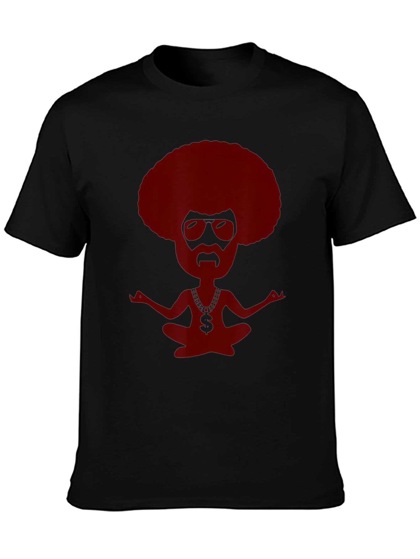 Retro Afro Meditating T-Shirt - Relaxed Graphic Tee