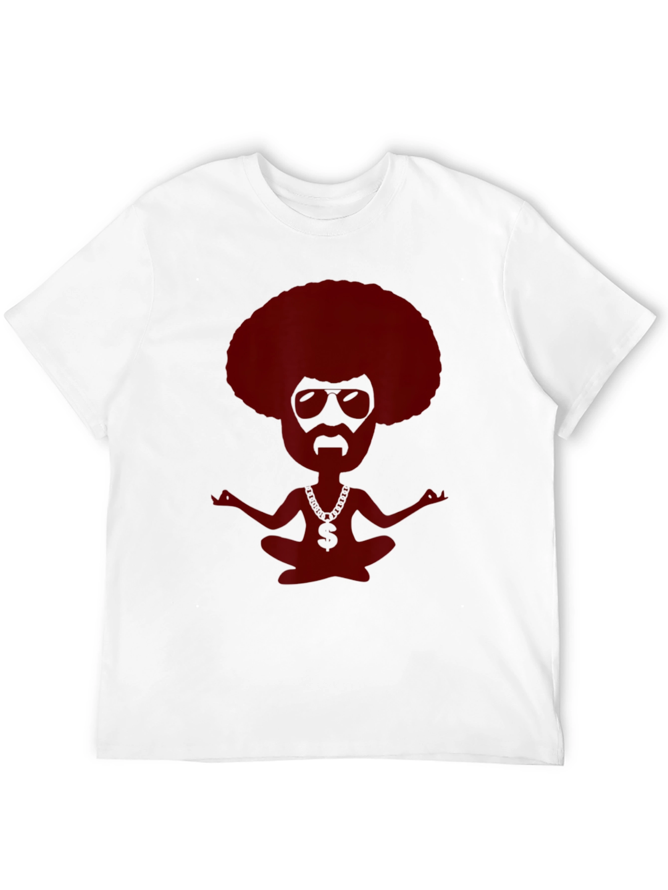 Retro Afro Meditating T-Shirt - Relaxed Graphic Tee