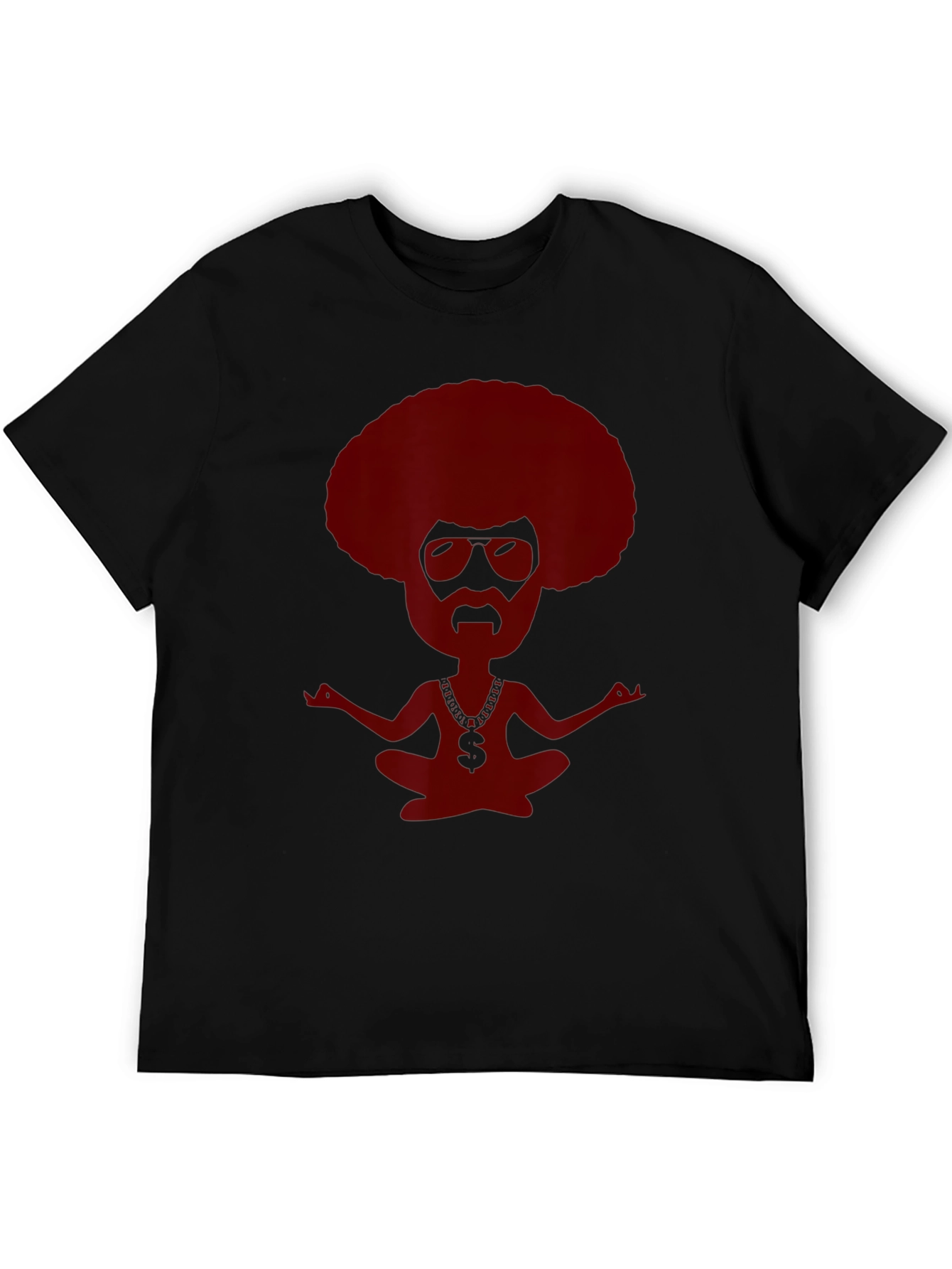 Retro Afro Meditating T-Shirt - Relaxed Graphic Tee