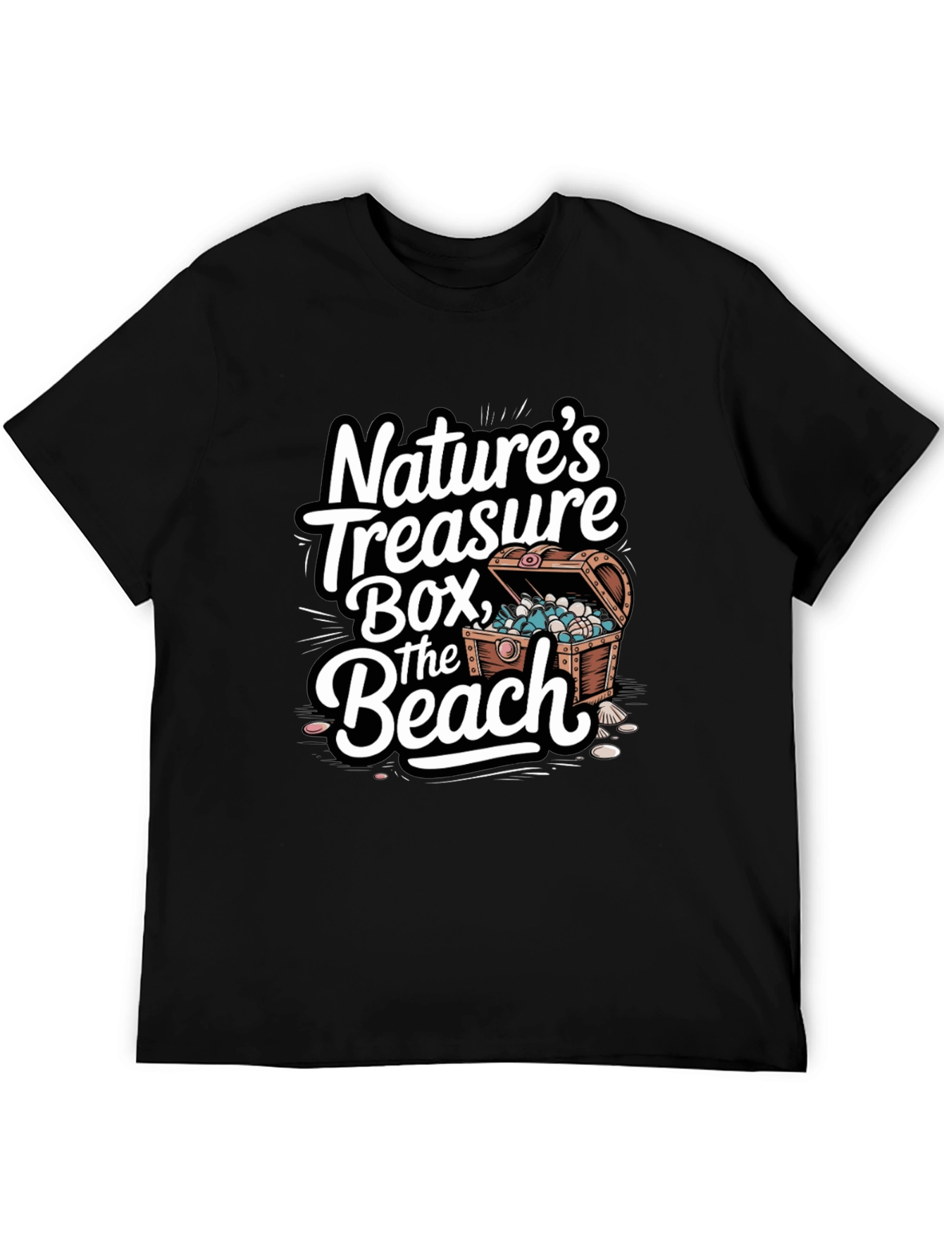 Natures Treasure Beach T-Shirt - Black Graphic Tee