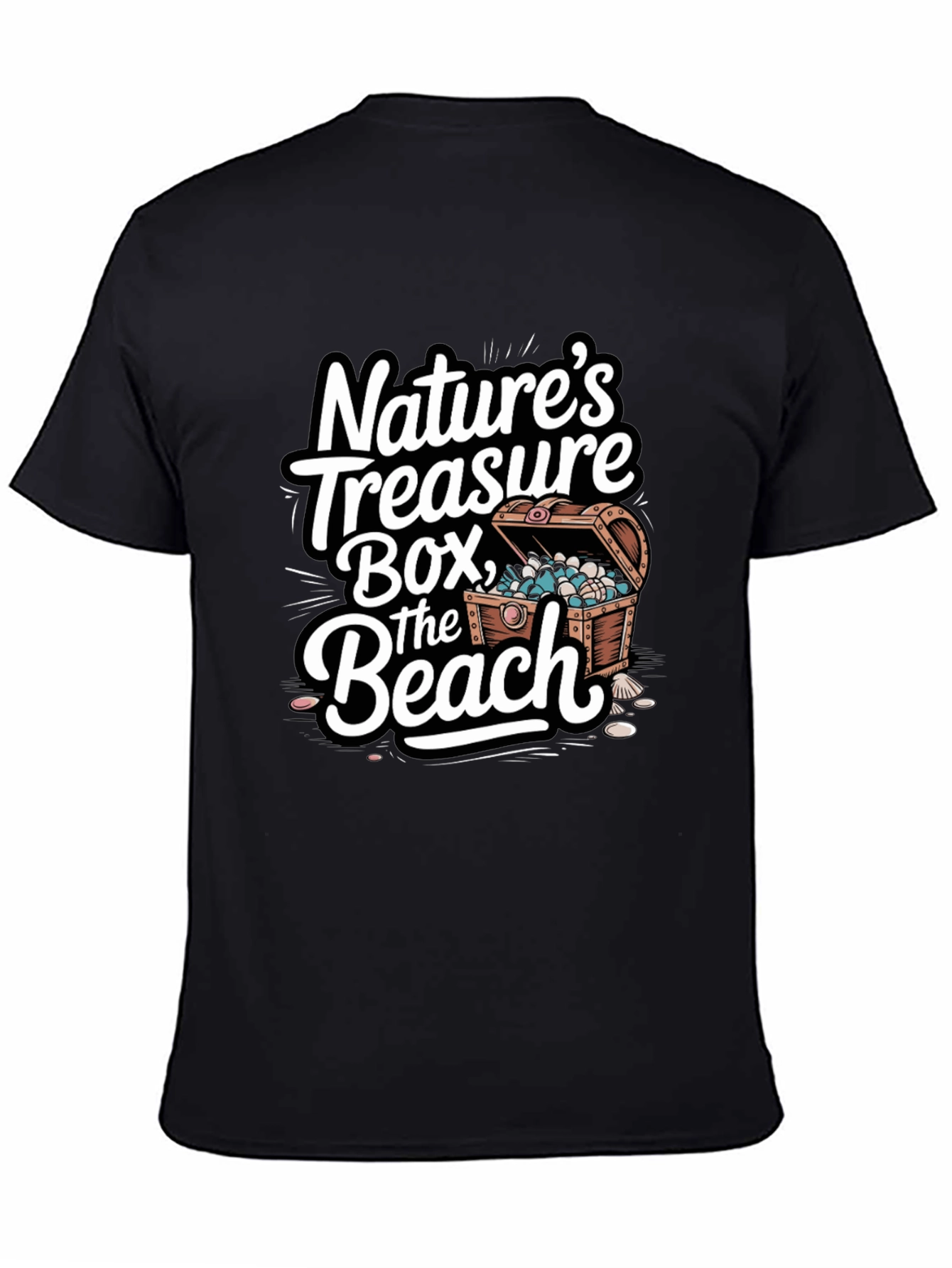 Natures Treasure Beach T-Shirt - Black Graphic Tee