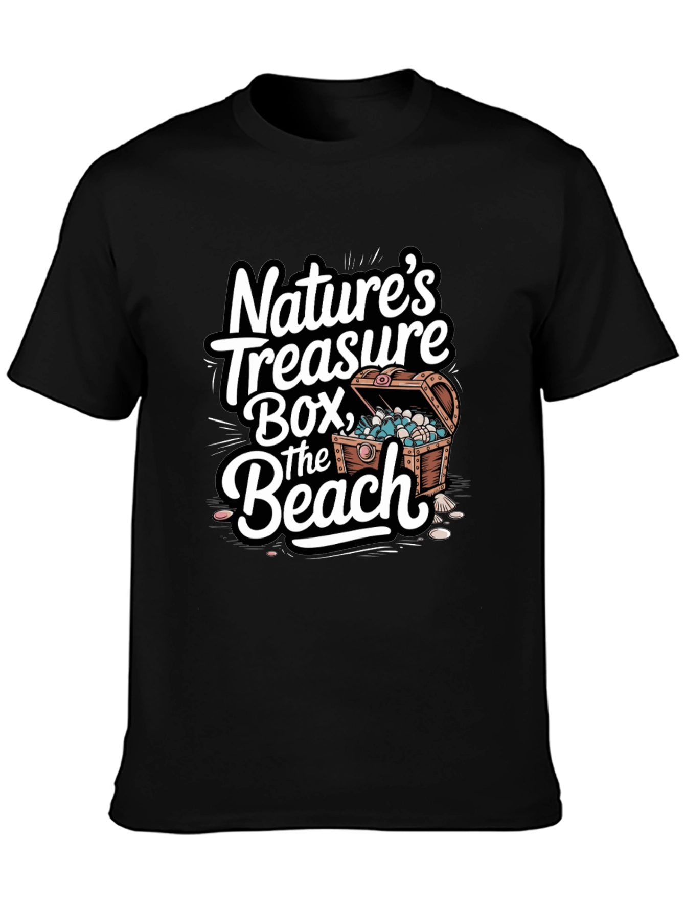 Natures Treasure Beach T-Shirt - Black Graphic Tee