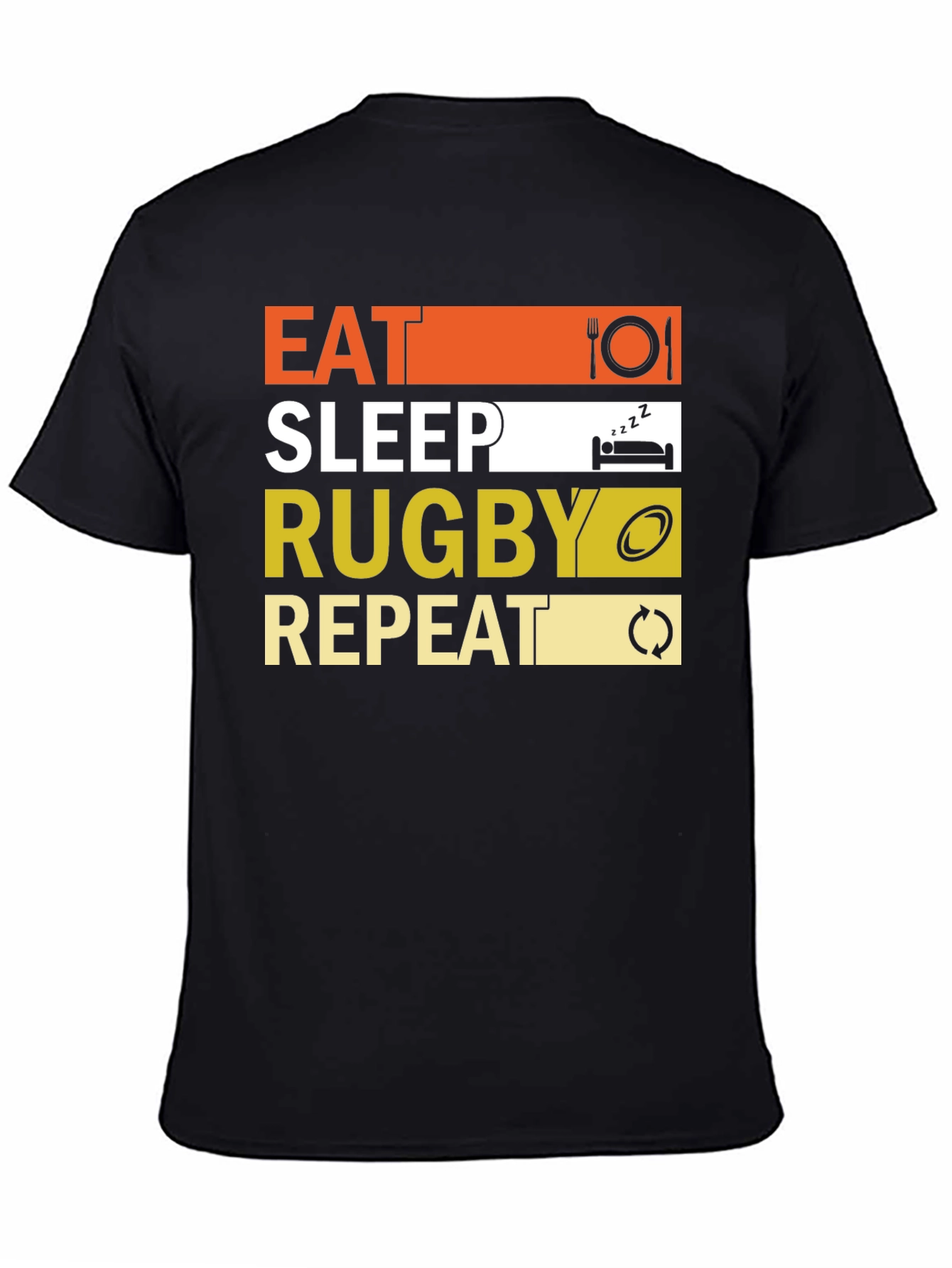 Eat Sleep Rugby Repeat Graphic Tee