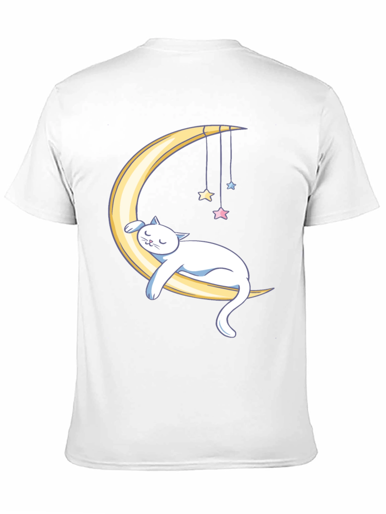 Dreamy Cat Moon T-Shirt - Black Cotton Comfort