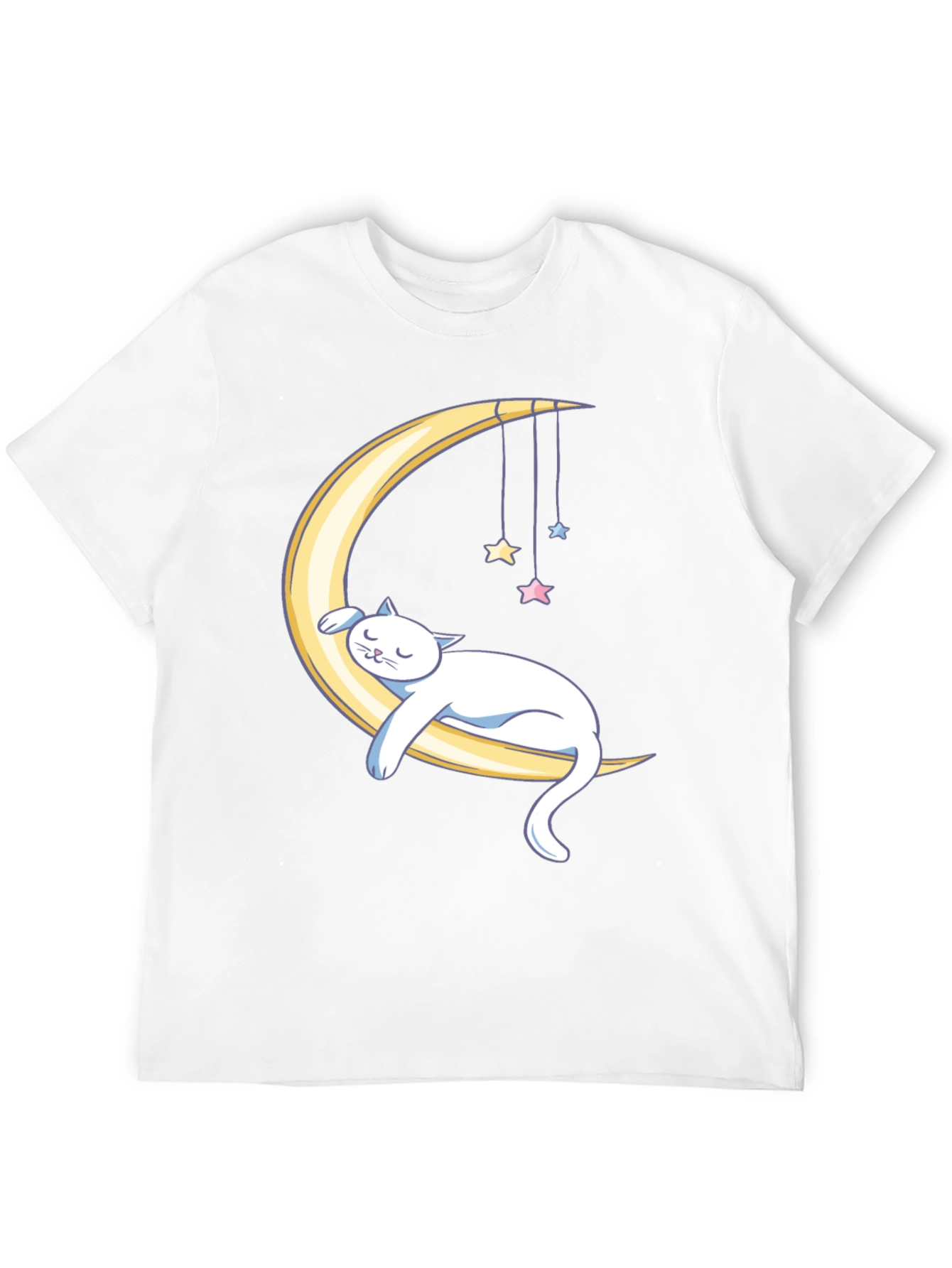 Dreamy Cat Moon T-Shirt - Black Cotton Comfort