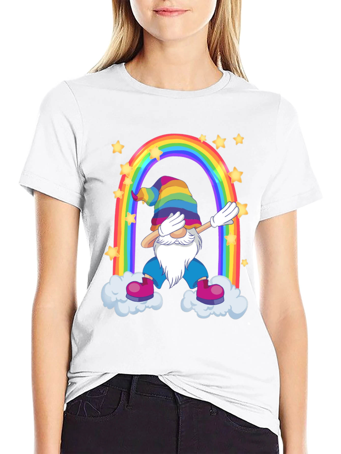 Rainbow Gnome Dab T-Shirt