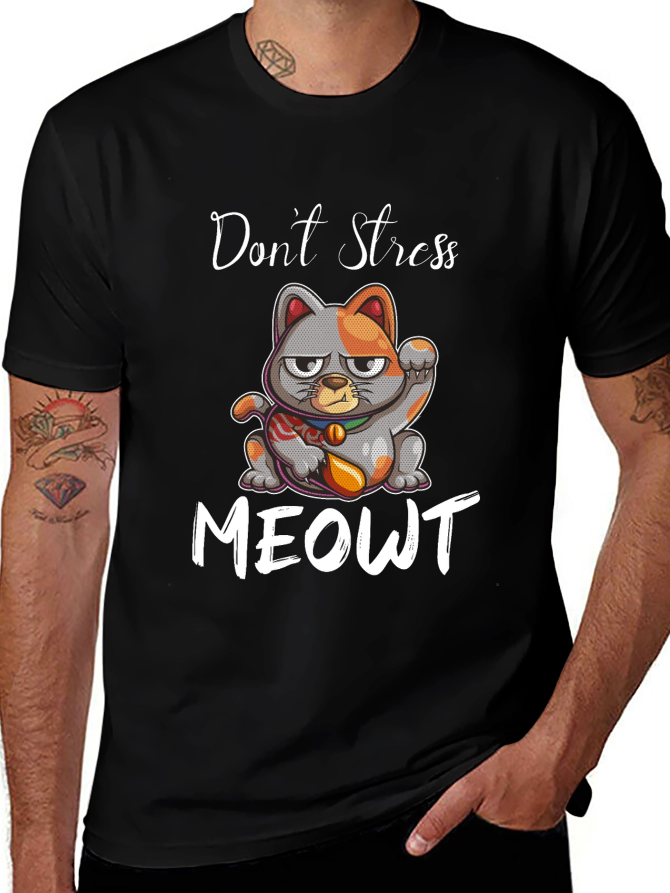 Dont Stress Meowt Graphic Tee - Cat Lovers T-Shirt