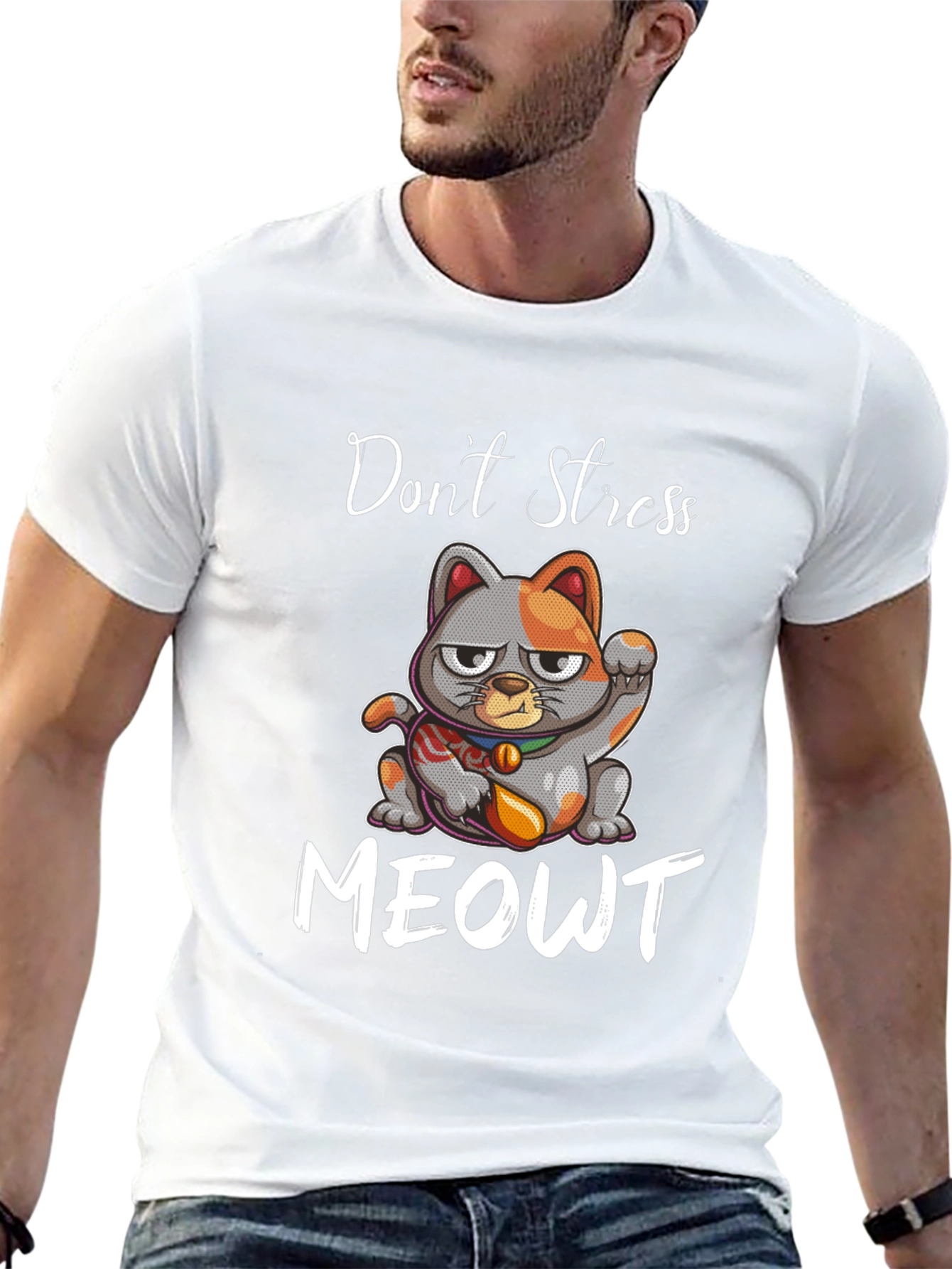 Dont Stress Meowt Graphic Tee - Cat Lovers T-Shirt