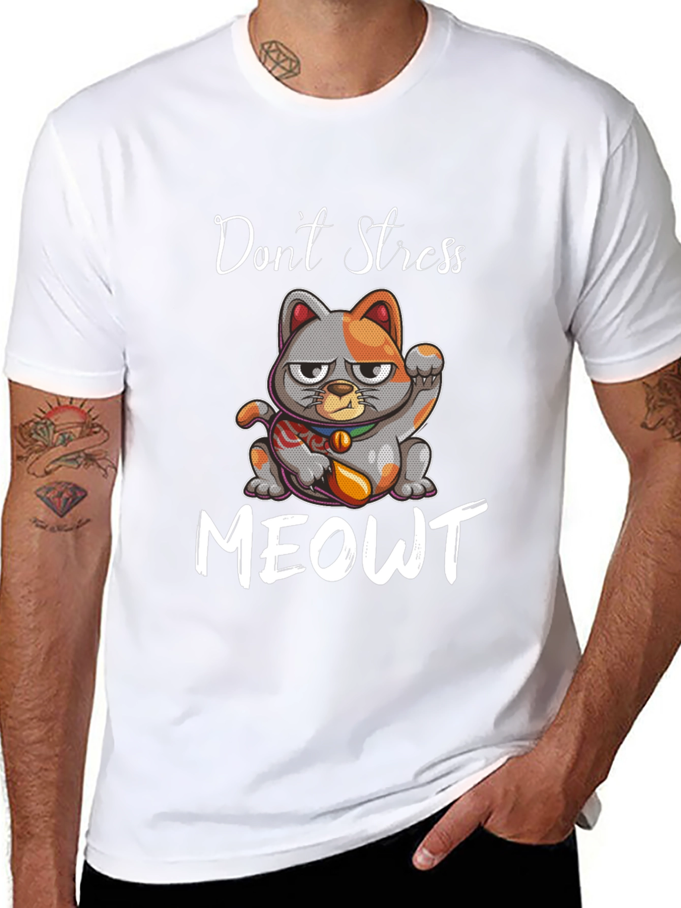 Dont Stress Meowt Graphic Tee - Cat Lovers T-Shirt