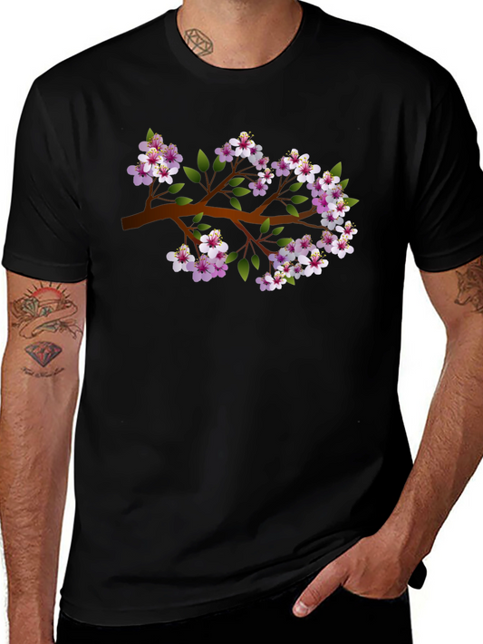 Floral Branch Graphic Tee - Stylish Casual Comfort