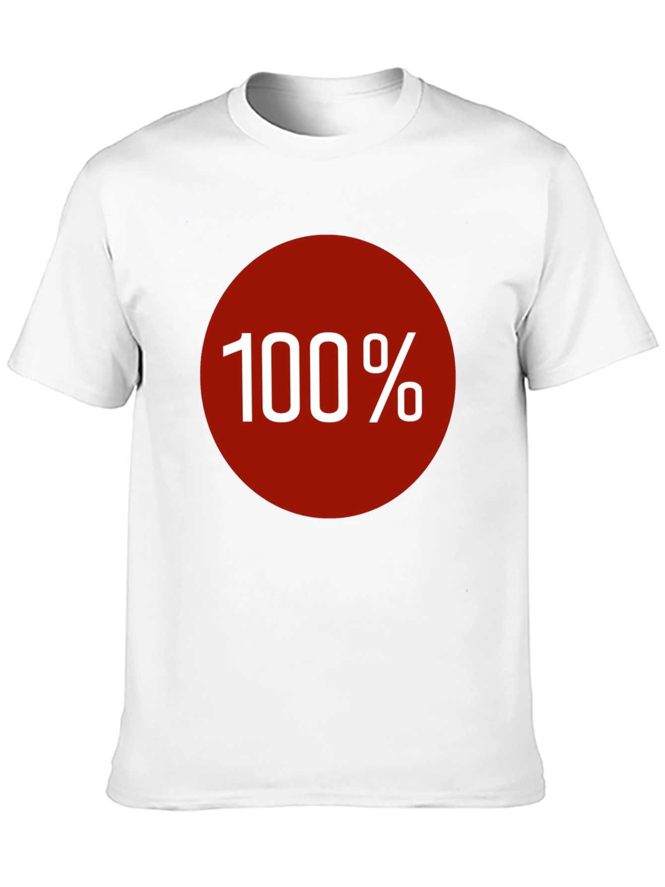 100% Graphic Tee - Bold Red Circle Design