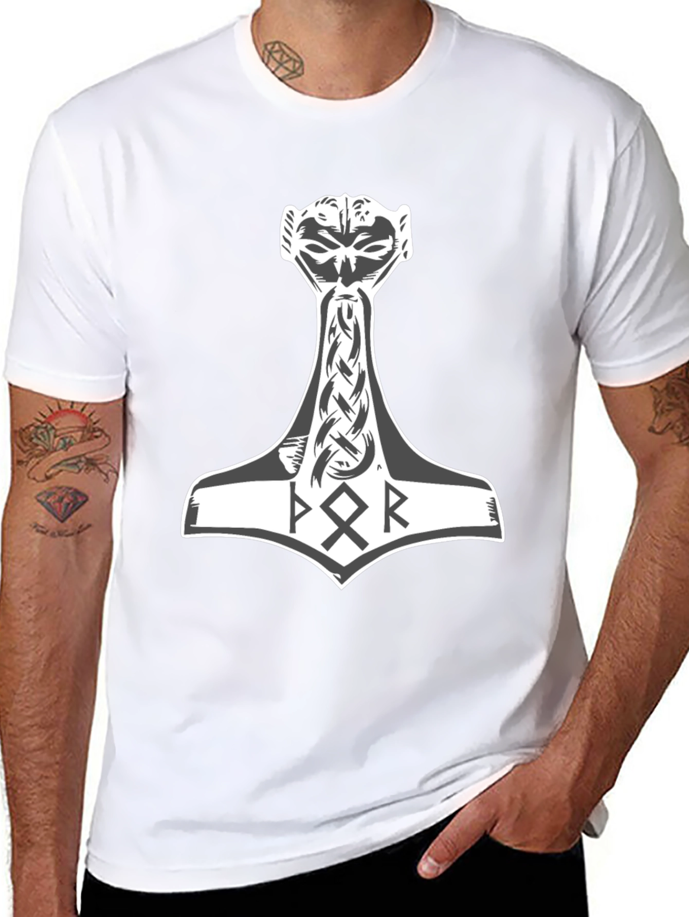 Viking Thor Hammer Graphic Tee