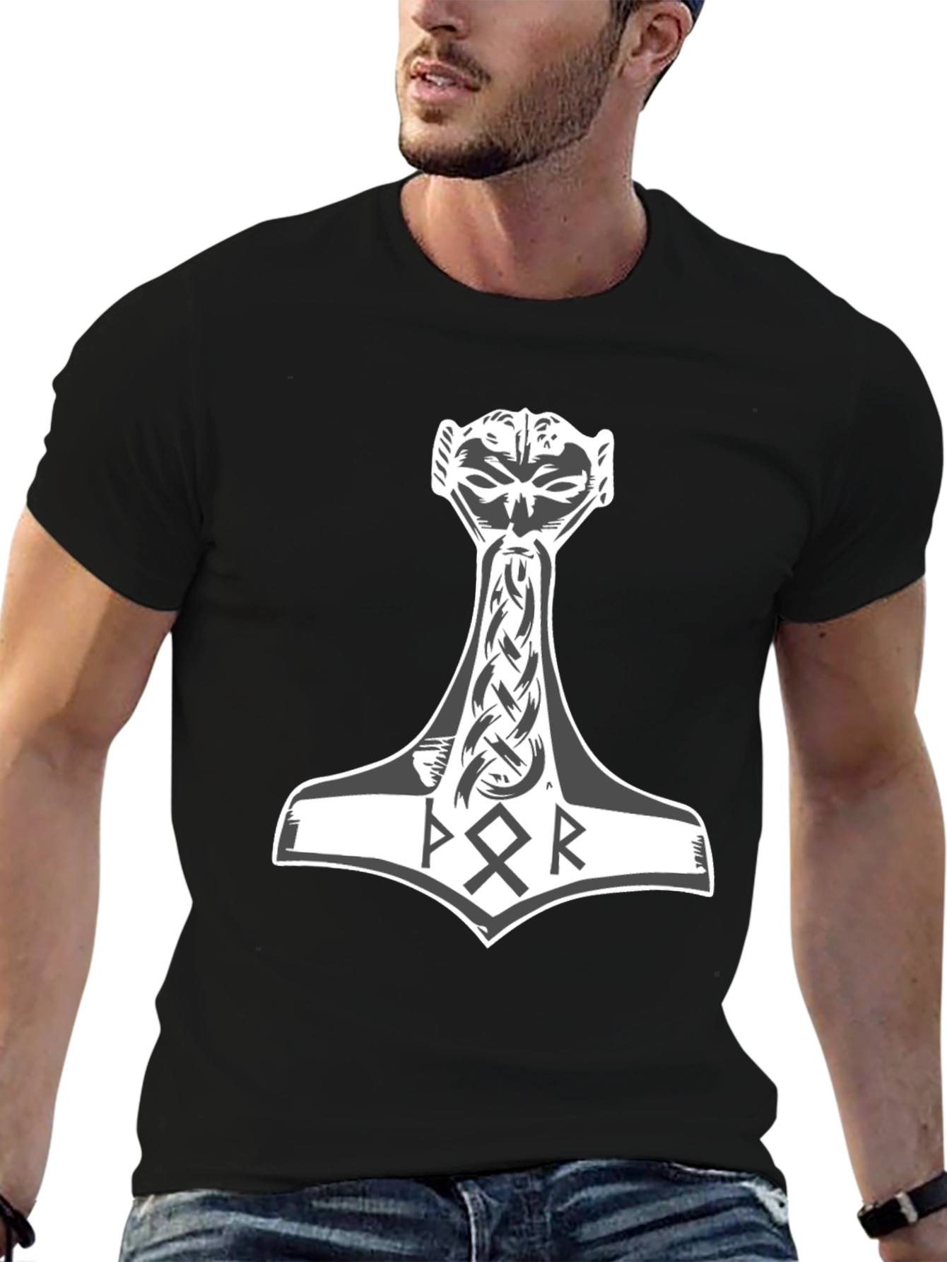 Viking Thor Hammer Graphic Tee