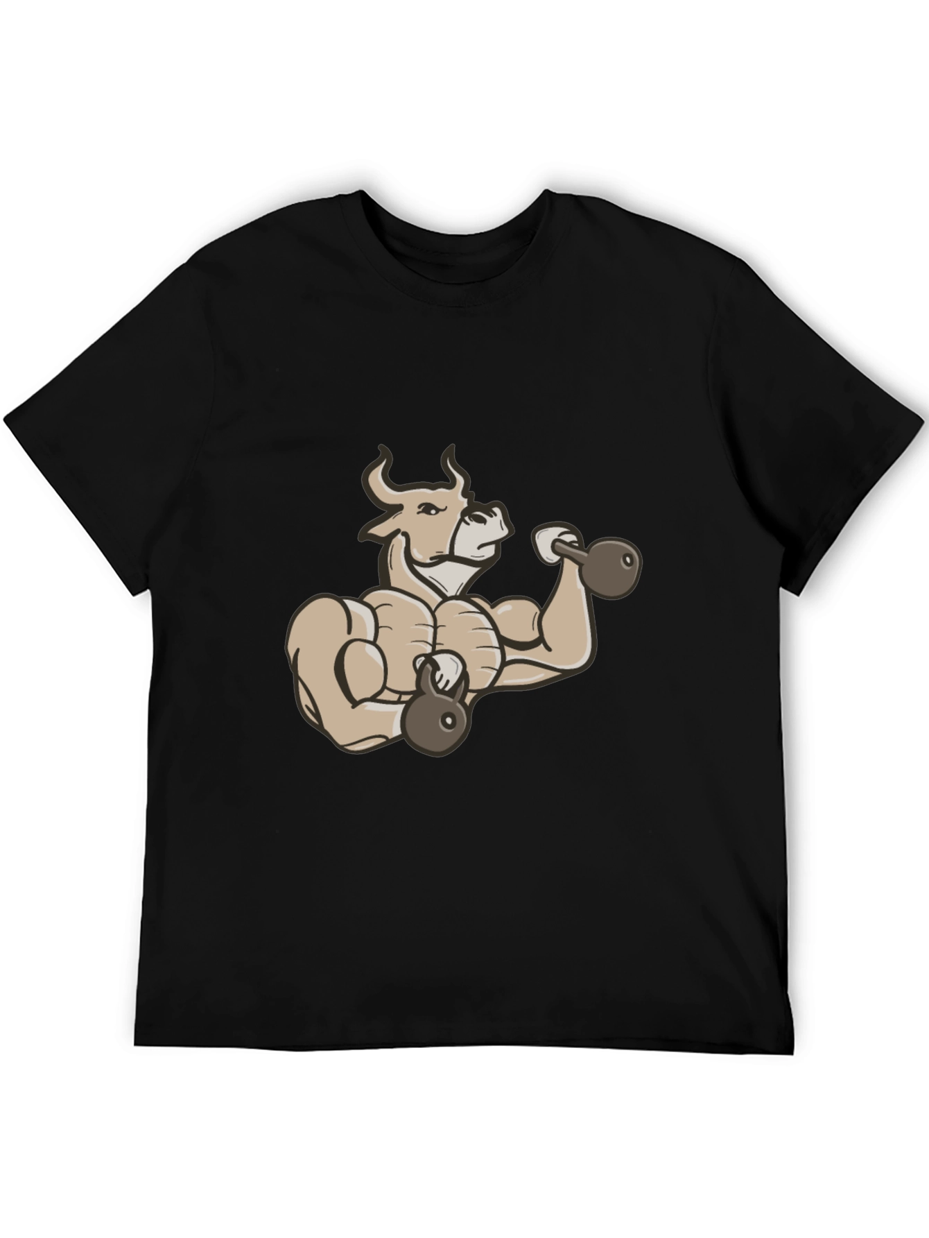 Muscular Bull Workout Graphic T-Shirt