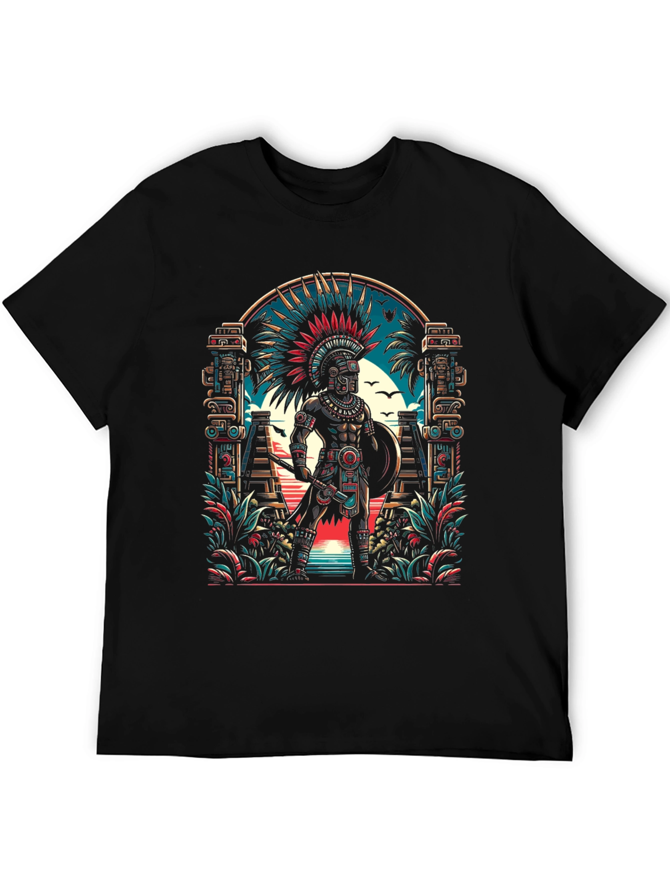 Aztec Warrior T-Shirt - Bold Graphic Tee