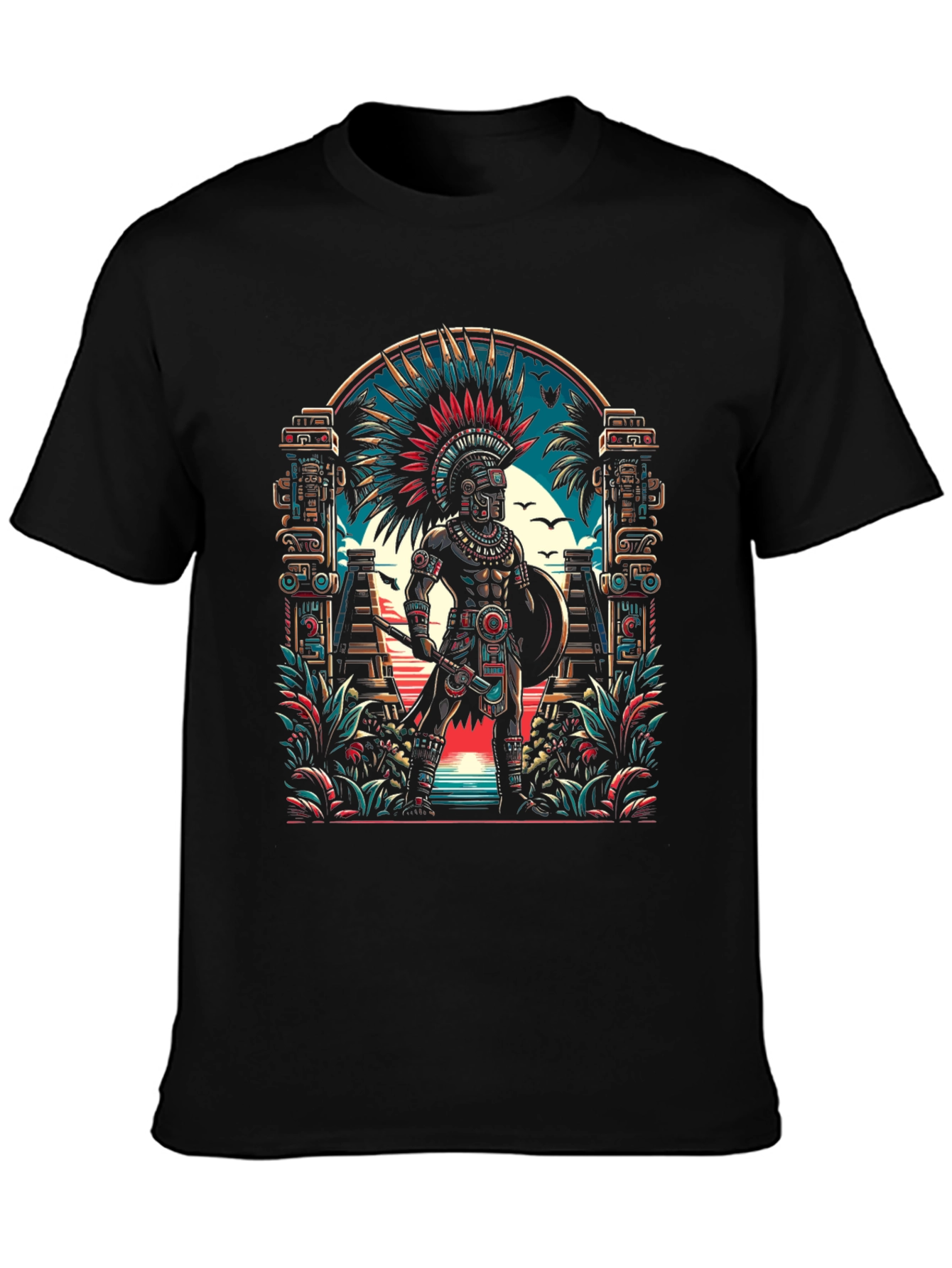 Aztec Warrior T-Shirt - Bold Graphic Tee