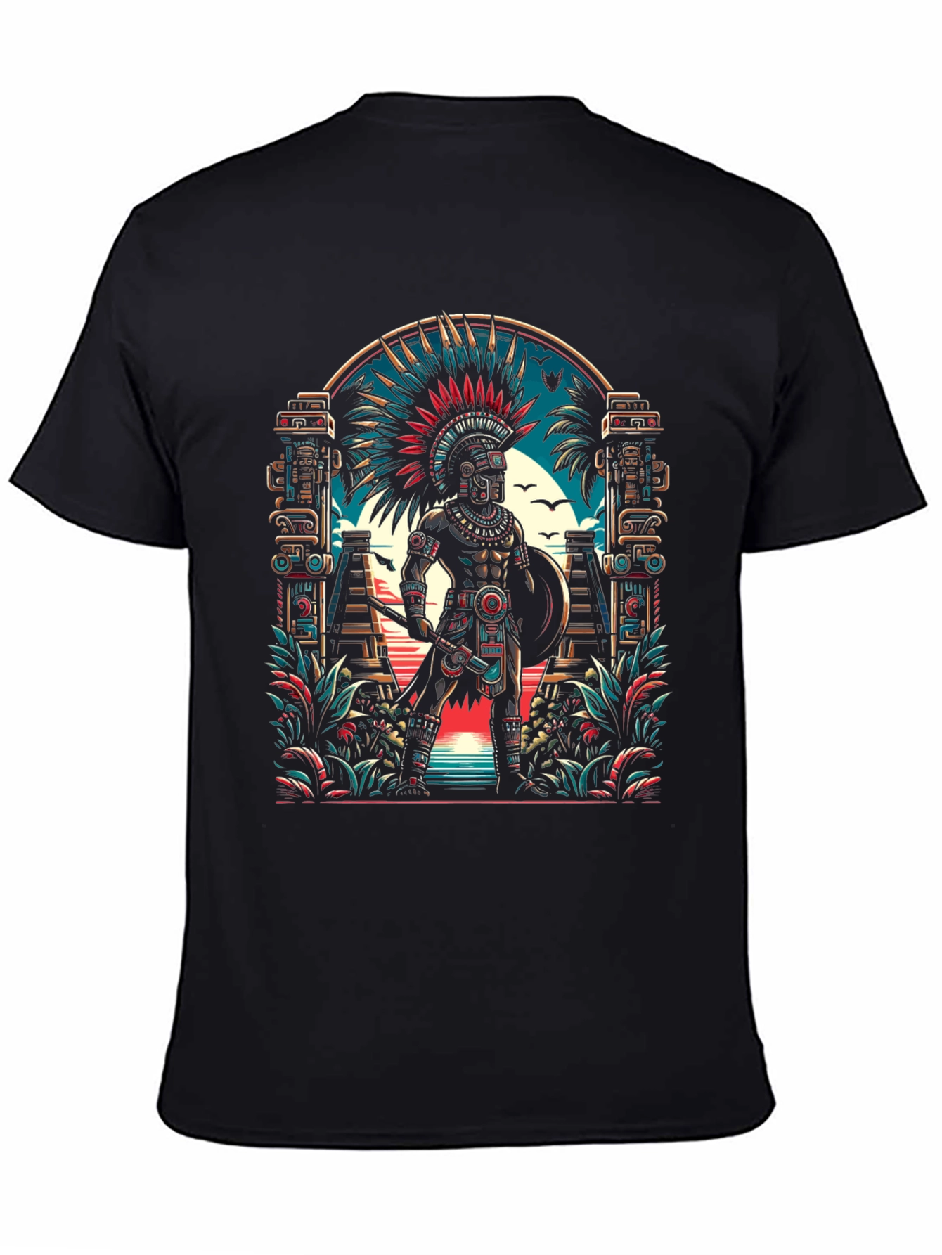 Aztec Warrior T-Shirt - Bold Graphic Tee