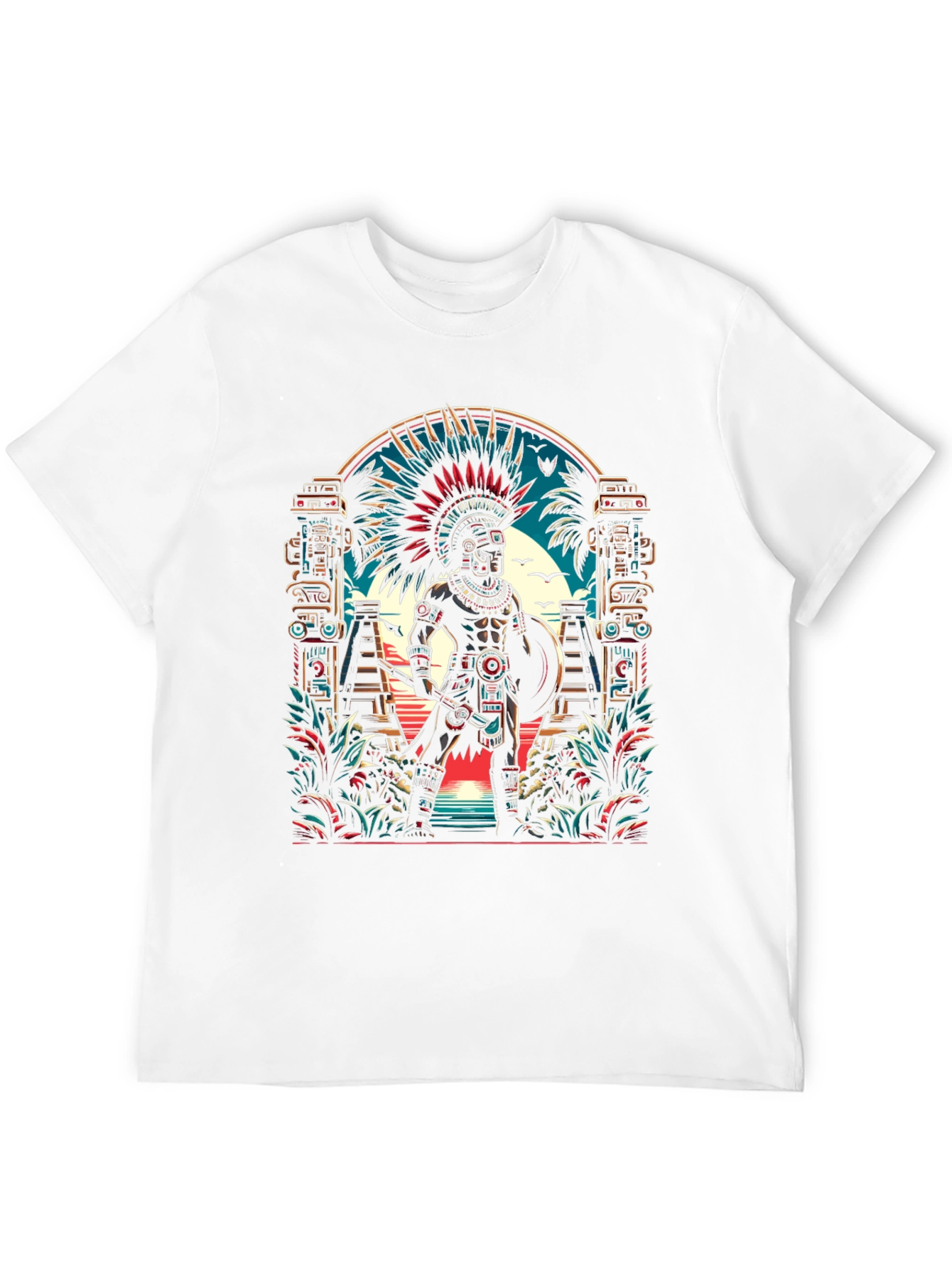 Aztec Warrior T-Shirt - Bold Graphic Tee