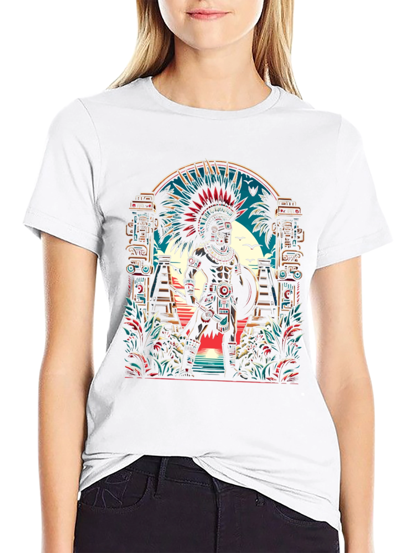 Aztec Warrior T-Shirt - Bold Graphic Tee