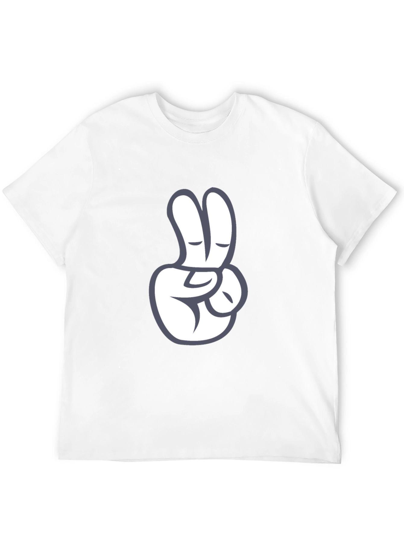 Peace Sign Graphic Tee - Black Cotton T-Shirt