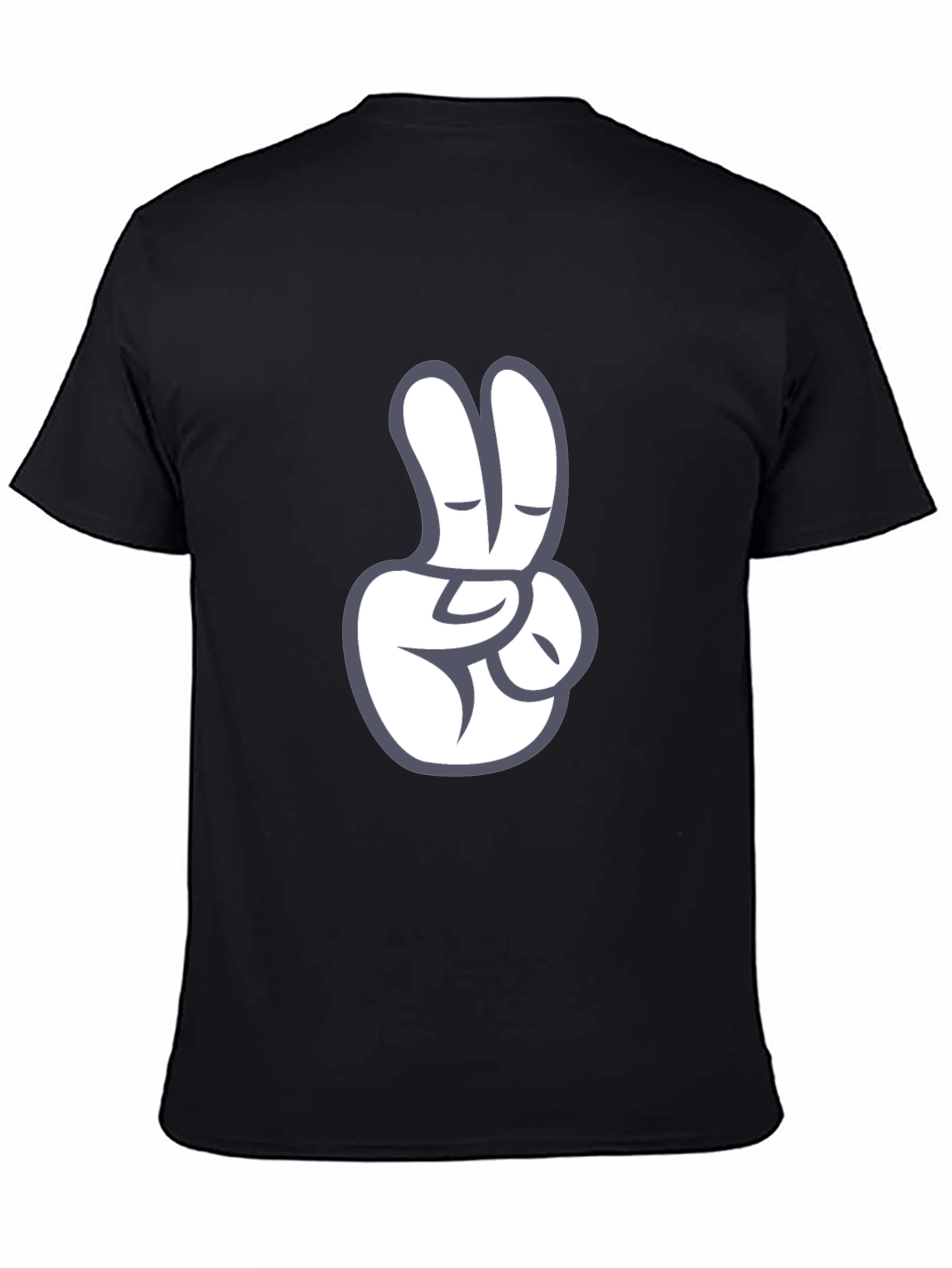 Peace Sign Graphic Tee - Black Cotton T-Shirt