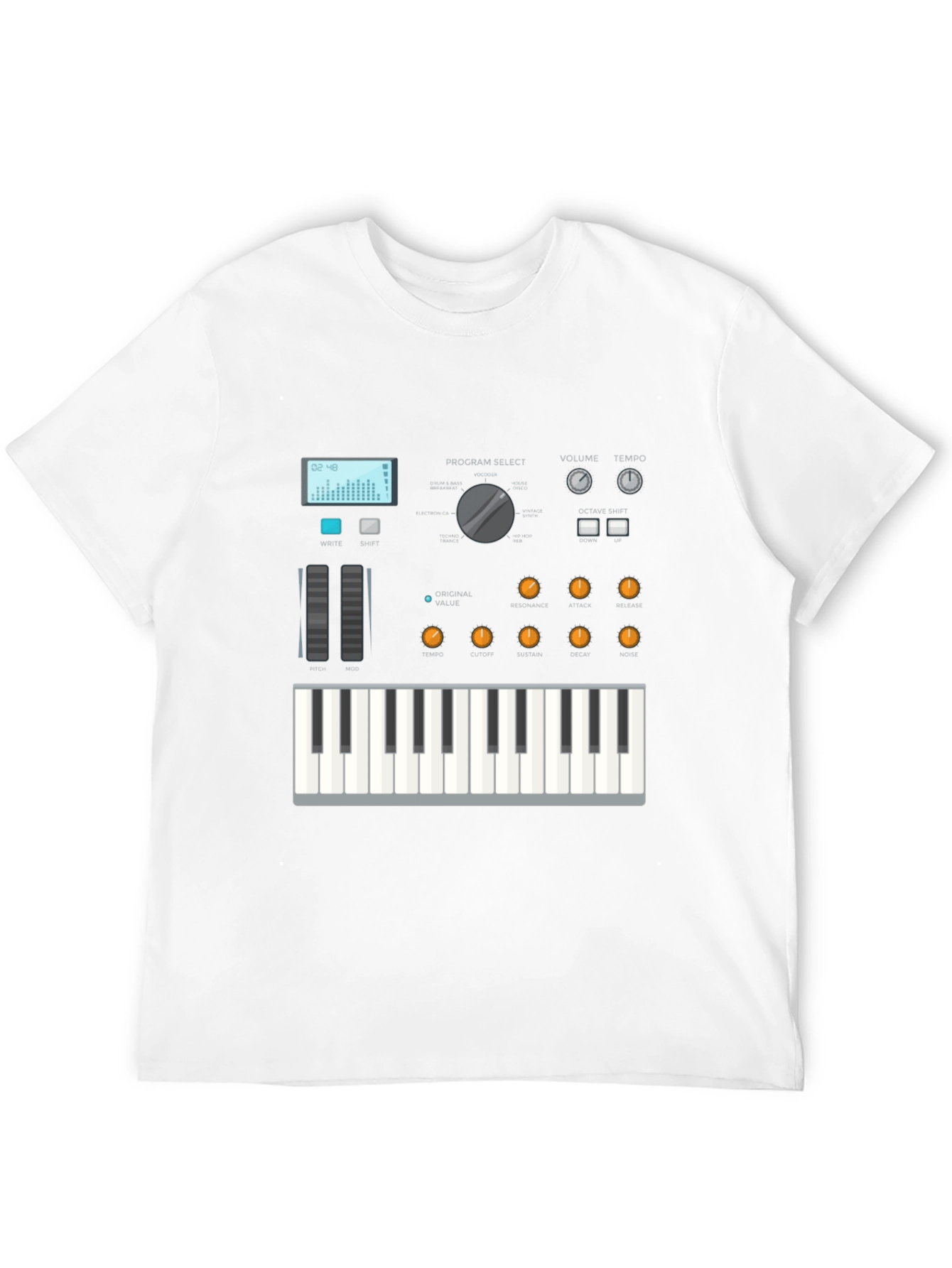 Synthesizer Graphic Tee - Music Lover Shirt