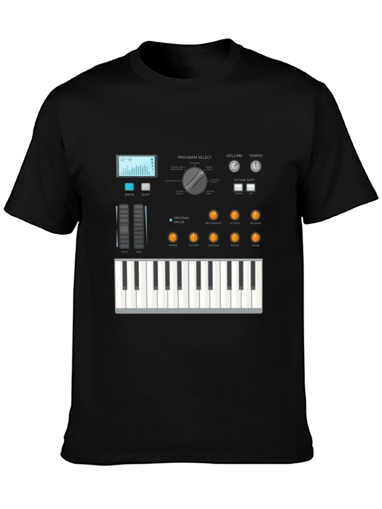 Synthesizer Graphic Tee - Music Lover Shirt