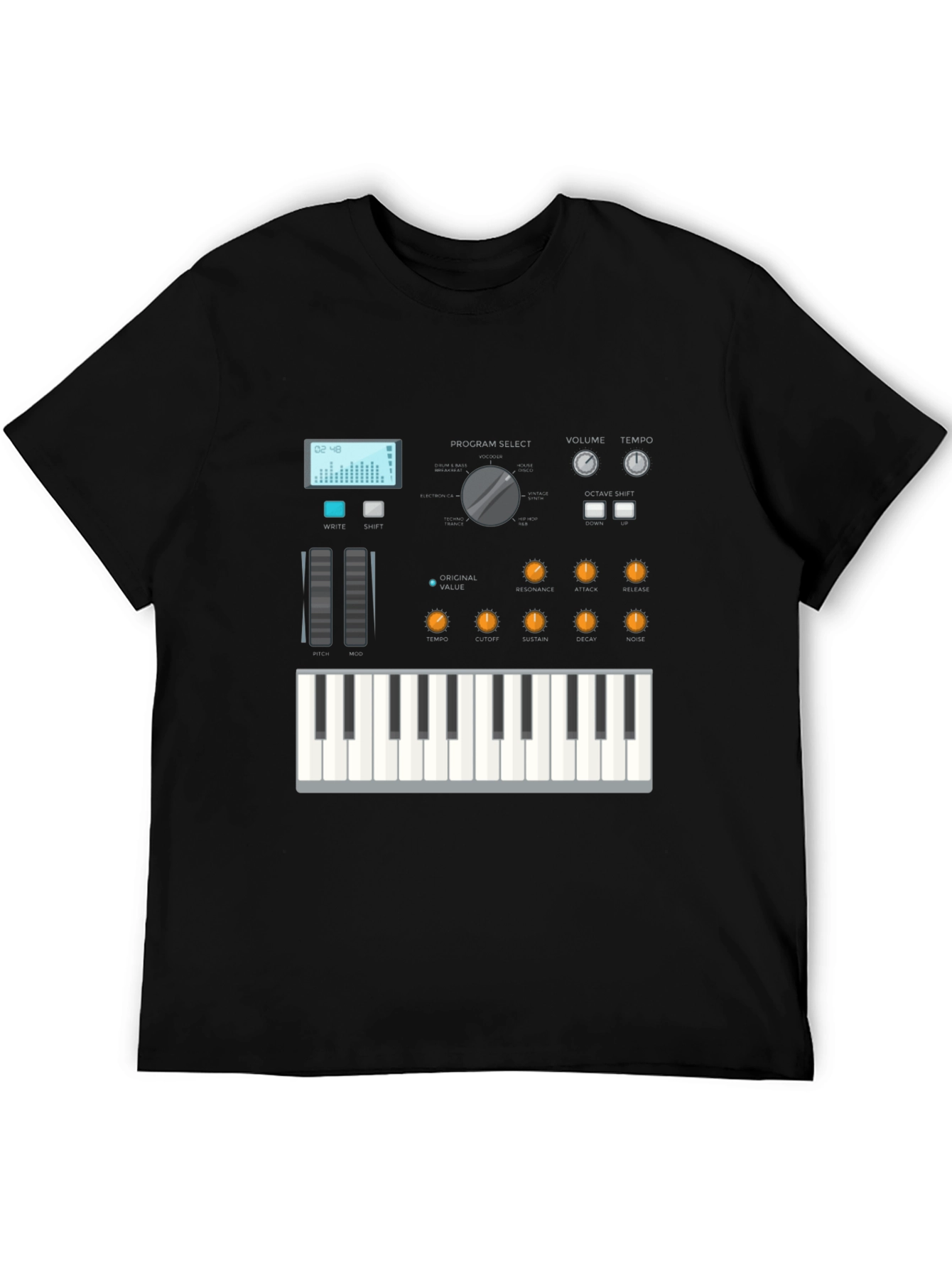Synthesizer Graphic Tee - Music Lover Shirt