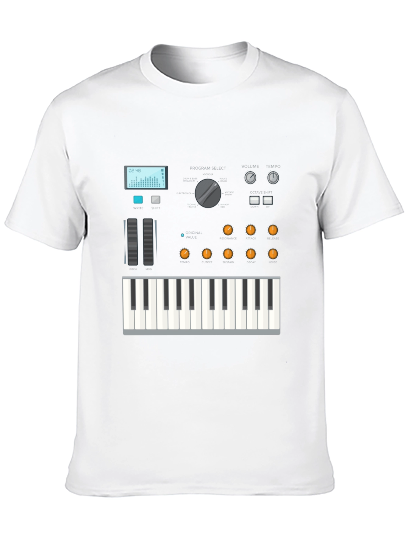 Synthesizer Graphic Tee - Music Lover Shirt