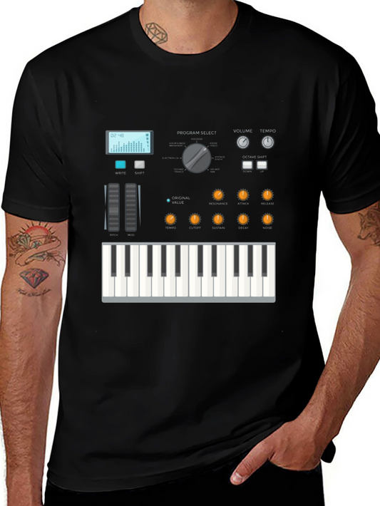 Synthesizer Graphic Tee - Music Lover Shirt