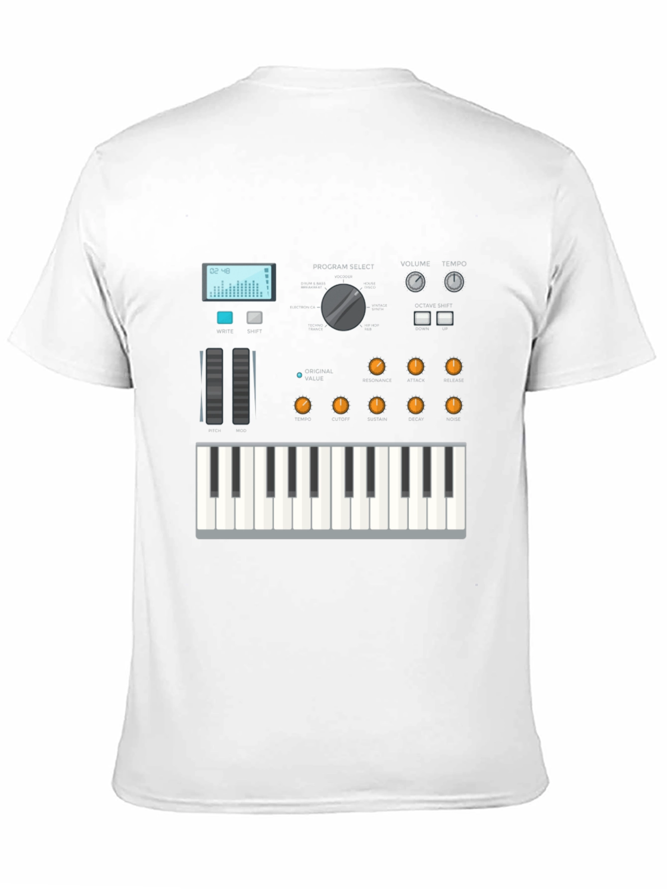 Synthesizer Graphic Tee - Music Lover Shirt