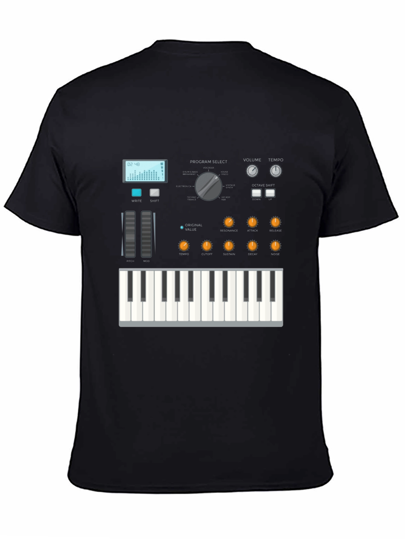 Synthesizer Graphic Tee - Music Lover Shirt