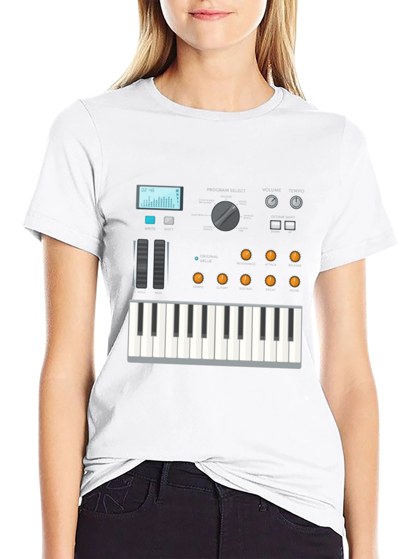 Synthesizer Graphic Tee - Music Lover Shirt