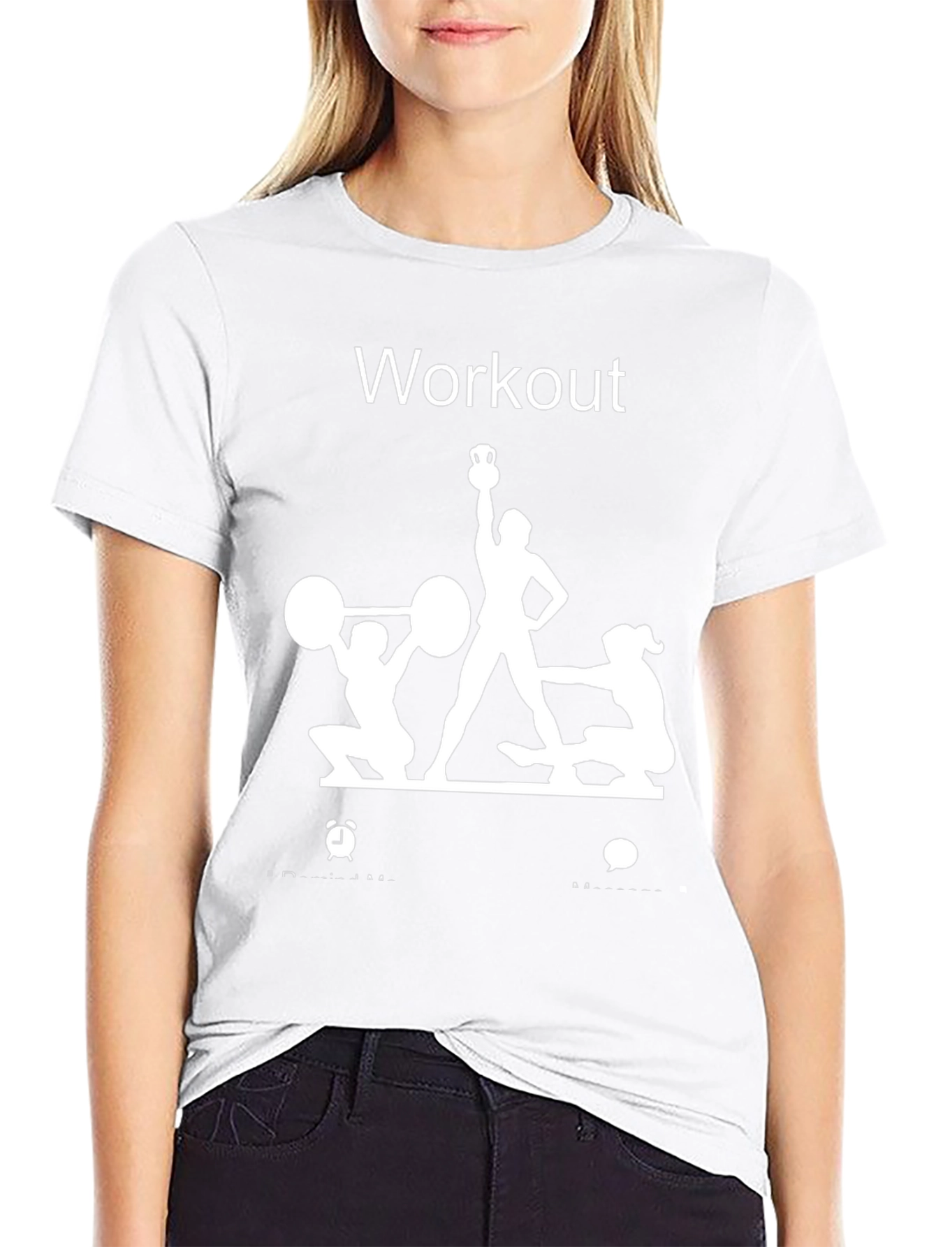 Workout Graphic Tee - Black Cotton Fitness Shirt