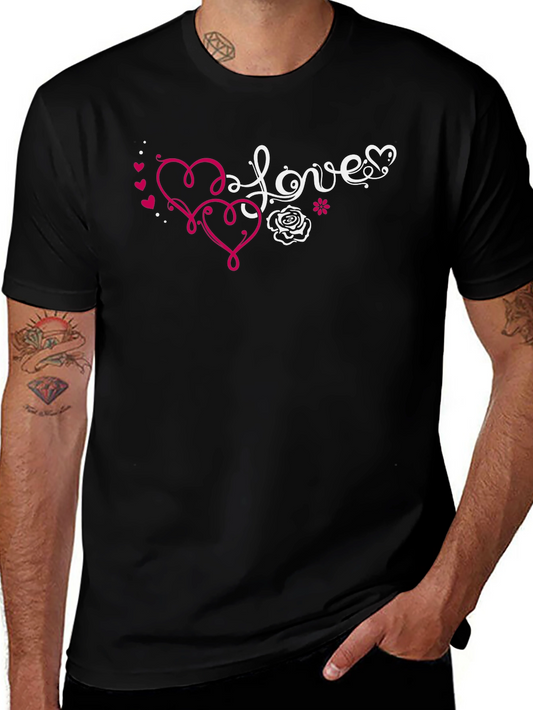 Love Hearts Graphic T-Shirt - Black